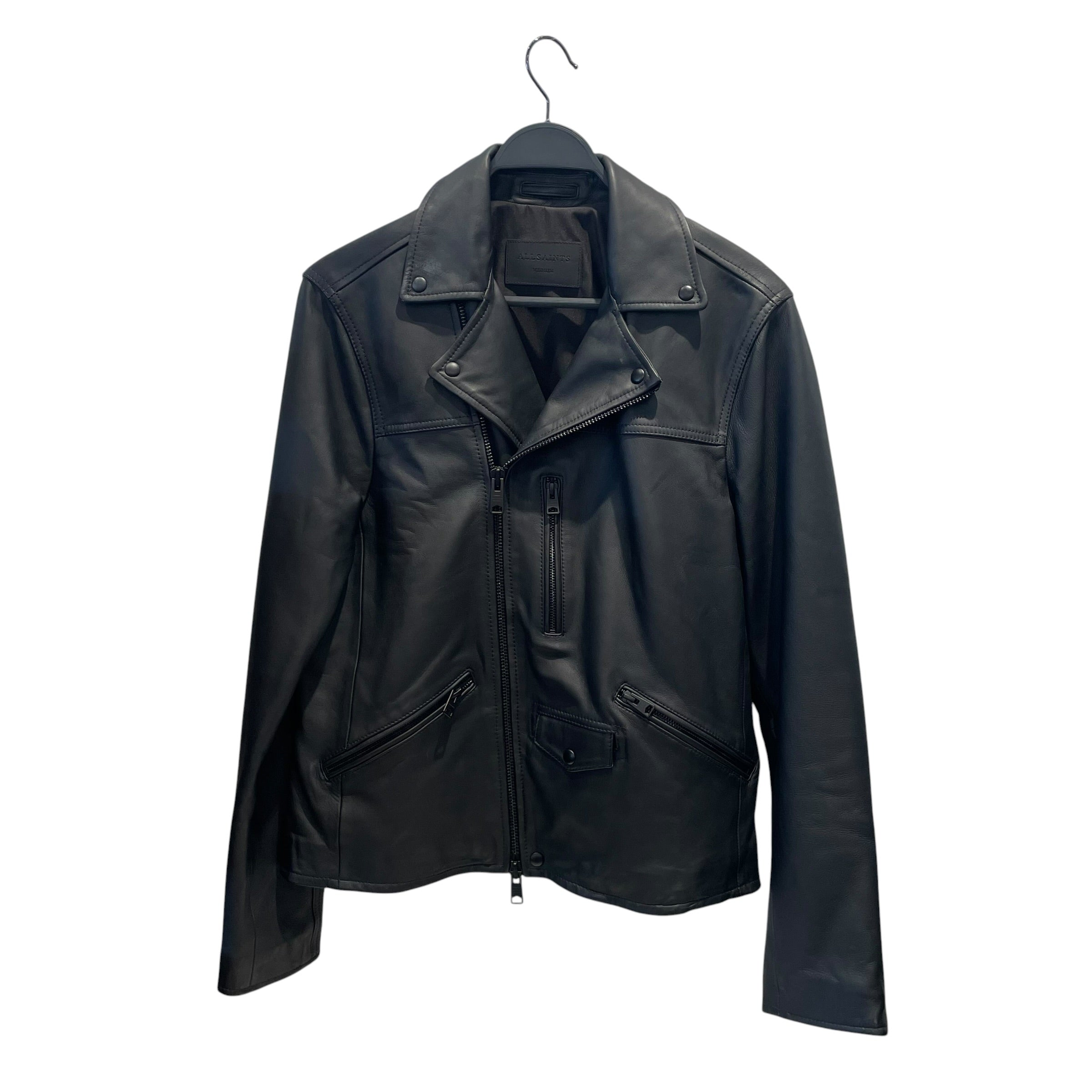ALLSAINTS/Leather Jkt/M/Leather/BLK/black metal biker jacket view 1