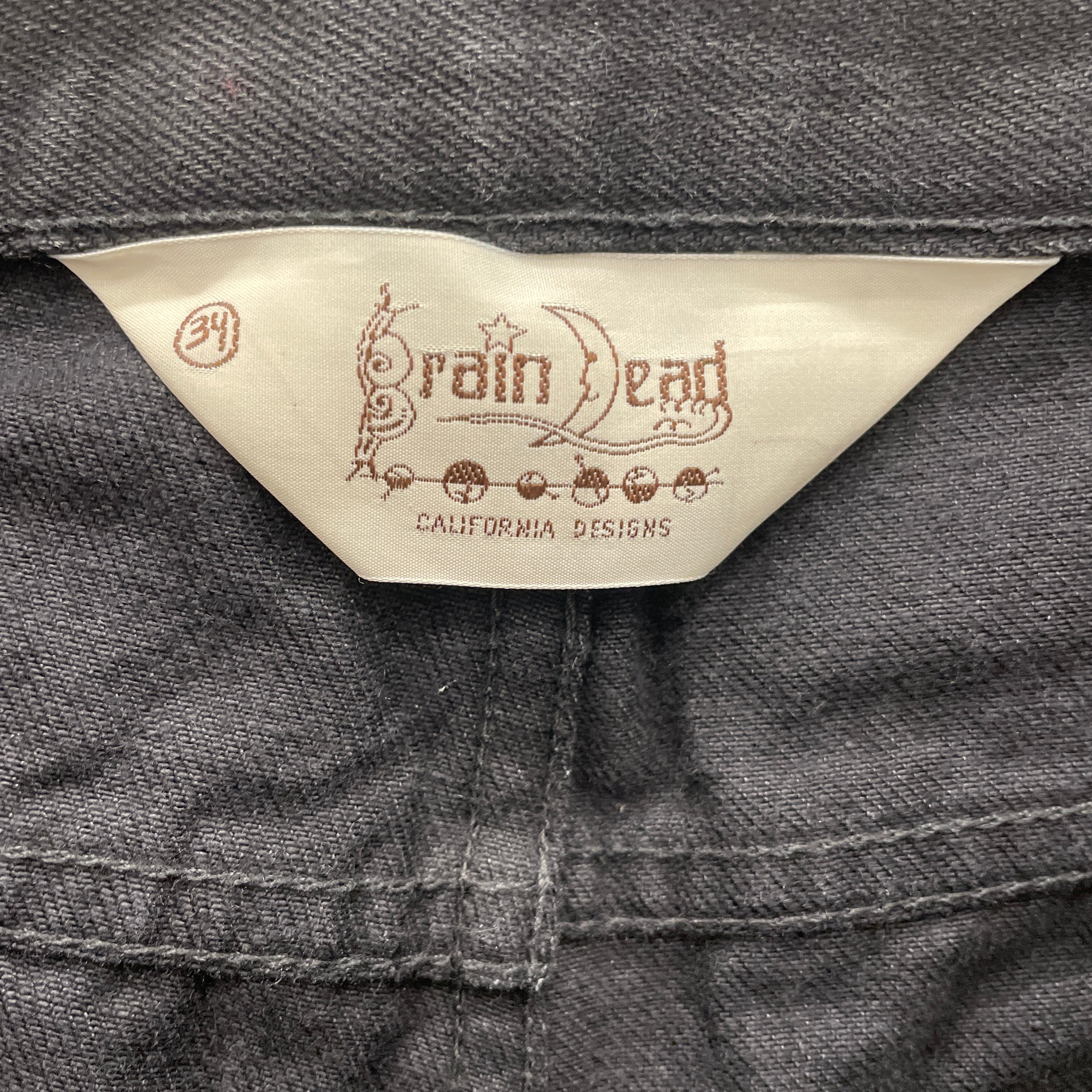 Brain Dead/Pants/34/Cotton/BLK/WIDE LEG SELVEDGE view 3