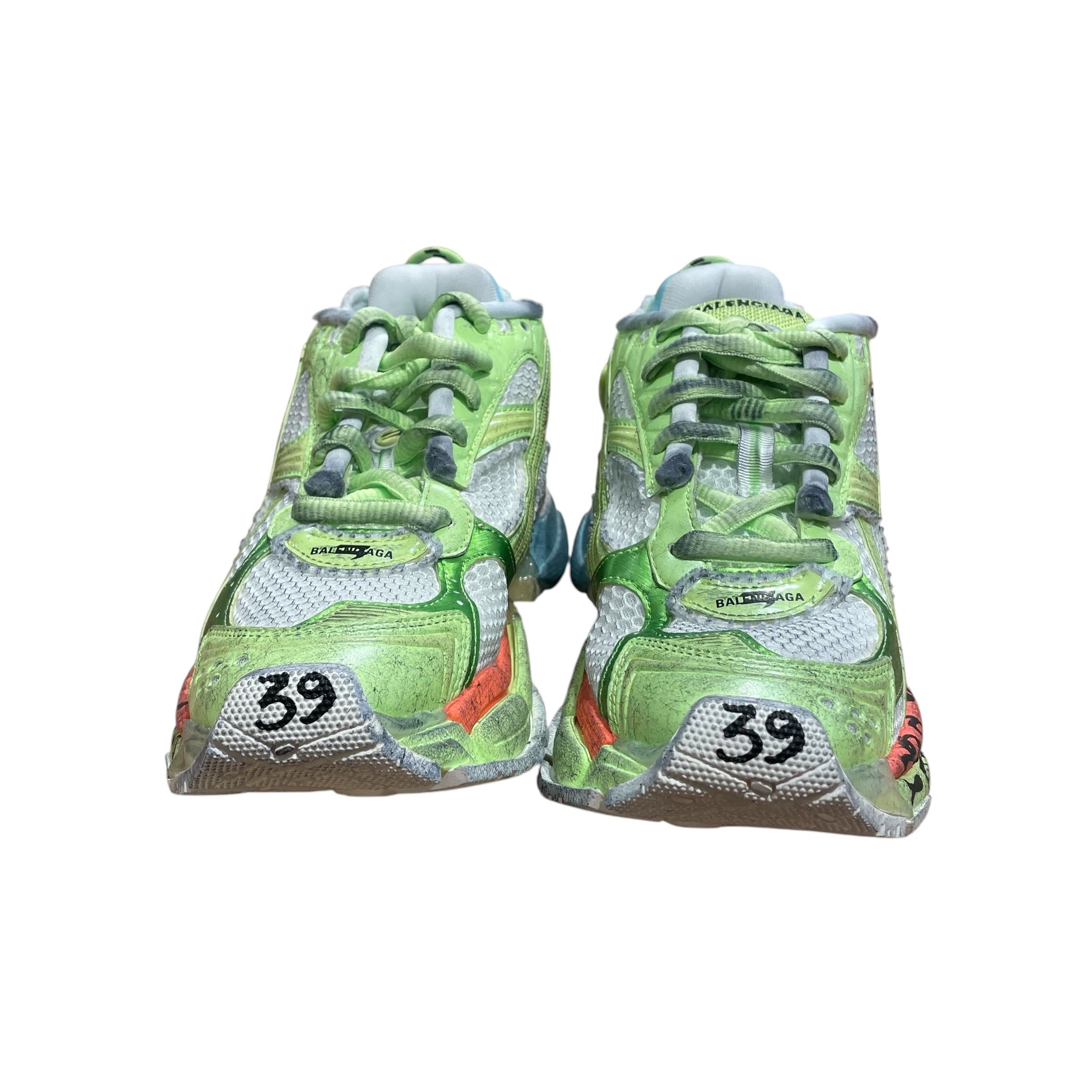 BALENCIAGA/Low-Sneakers/EU 39/GRN/RUNNER GRAFFITI WHT/ORN view 3