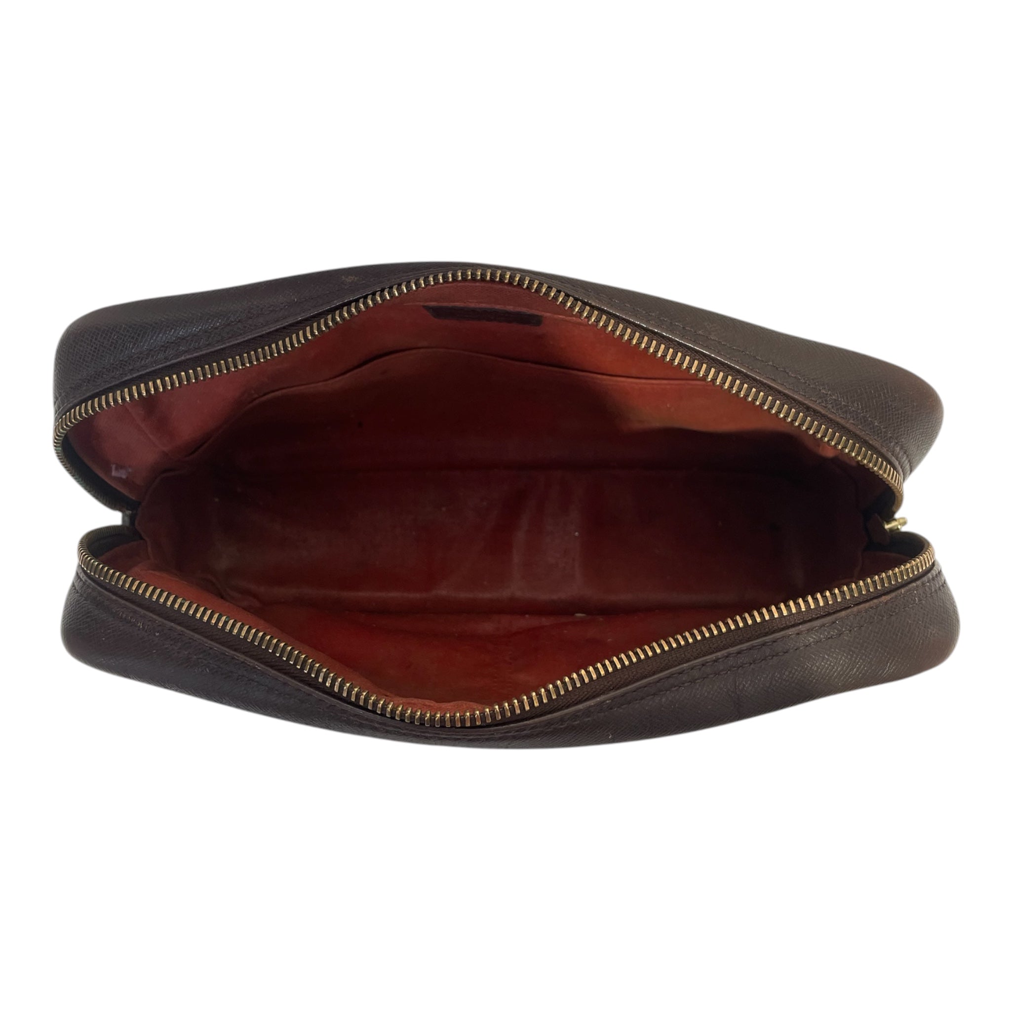 LOUIS VUITTON/Pouch/Monogram/Leather/BRW/Damier ebene makeup bag view 4