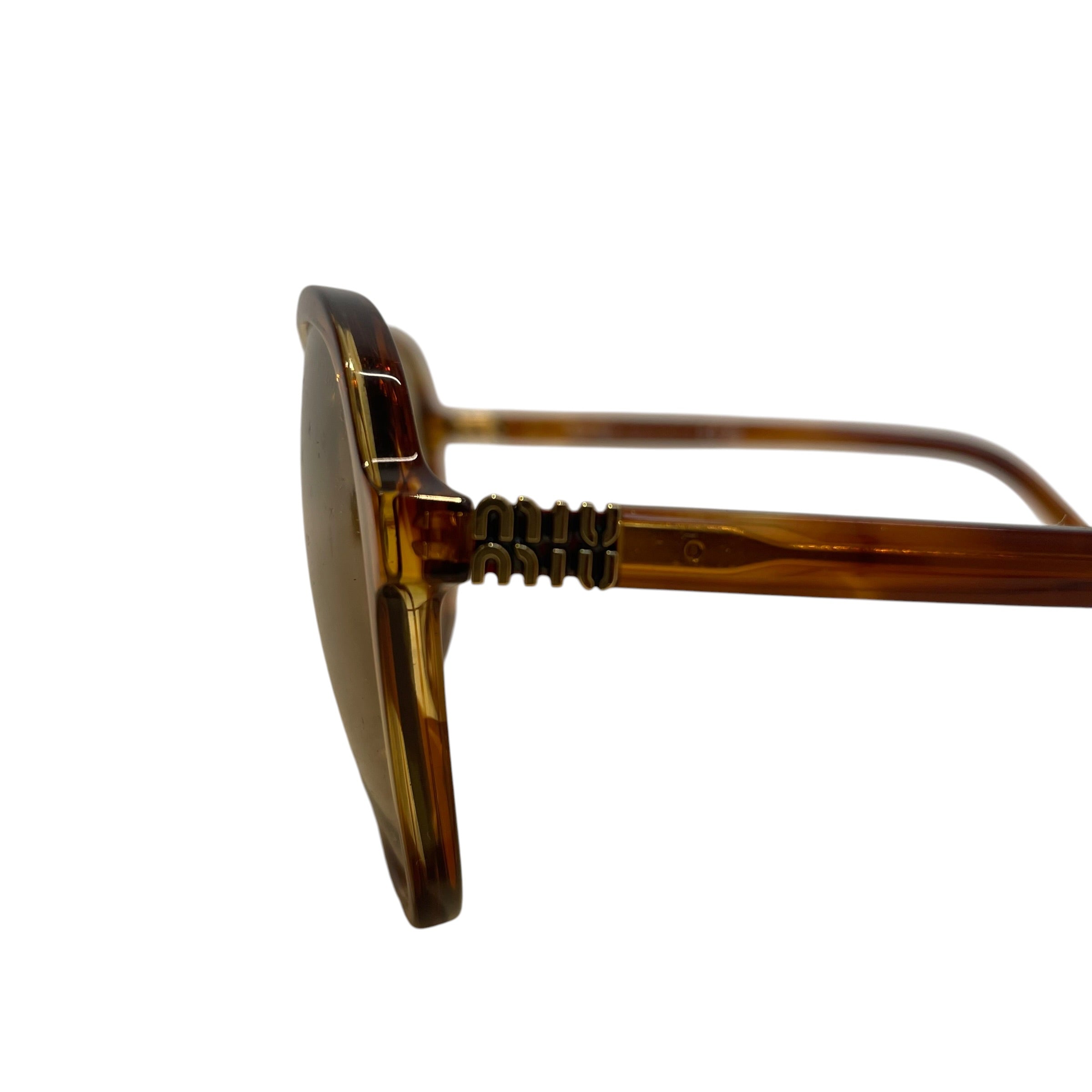 MIU MIU/Sunglasses/Plastic/BRW/L's/SMUB01/BIG FRAMES/GLD view 3