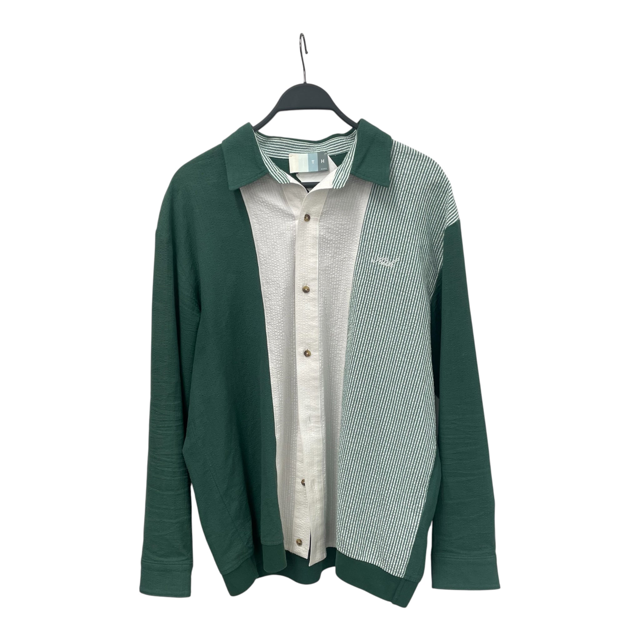 KITH/LS Shirt/XL/Cotton/GRN/Dress/Stripe/ view 1