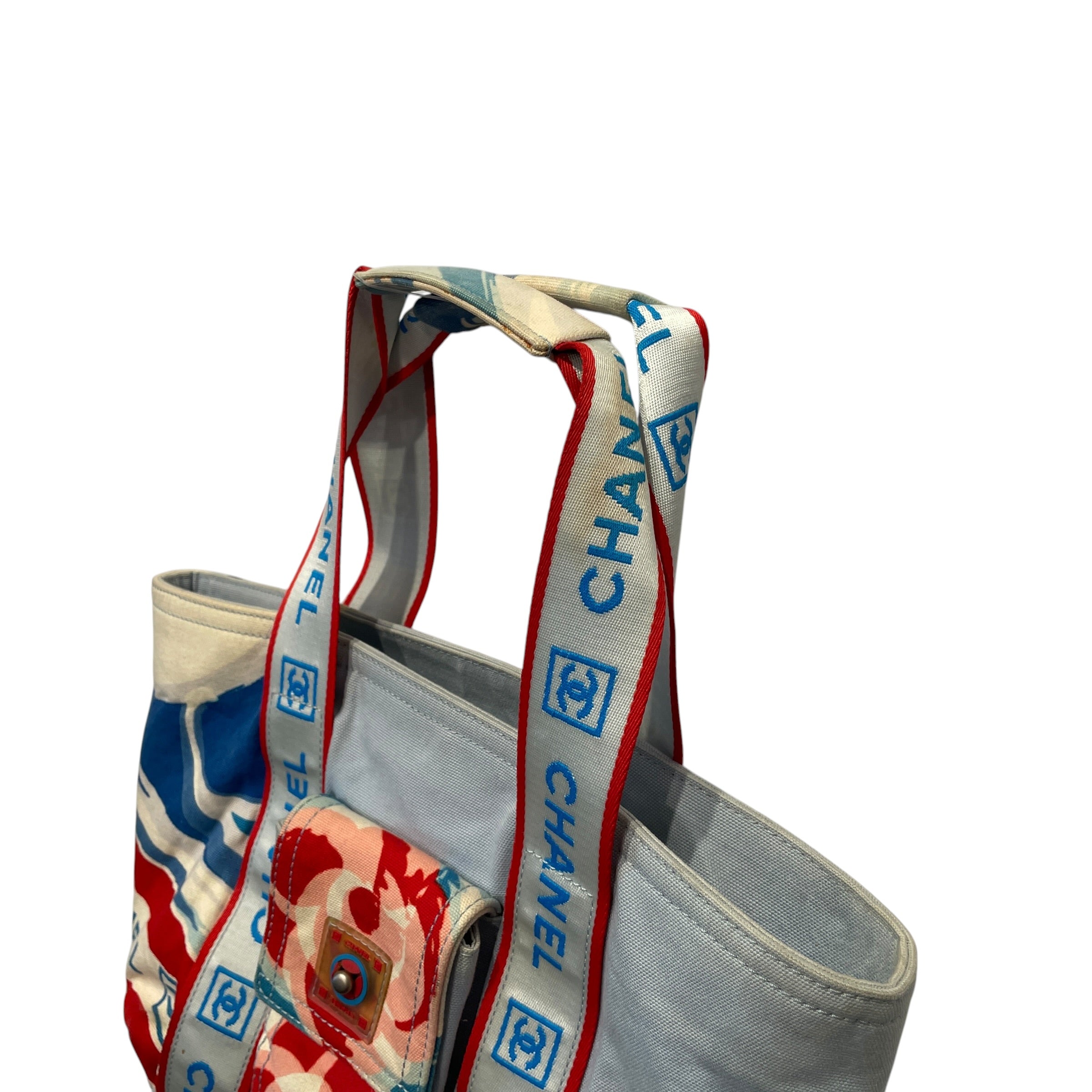 CHANEL/Tote Bag/All Over Print/Cotton/BLU/CAMELLIA SPORTSLINE SURF HIGH view 5