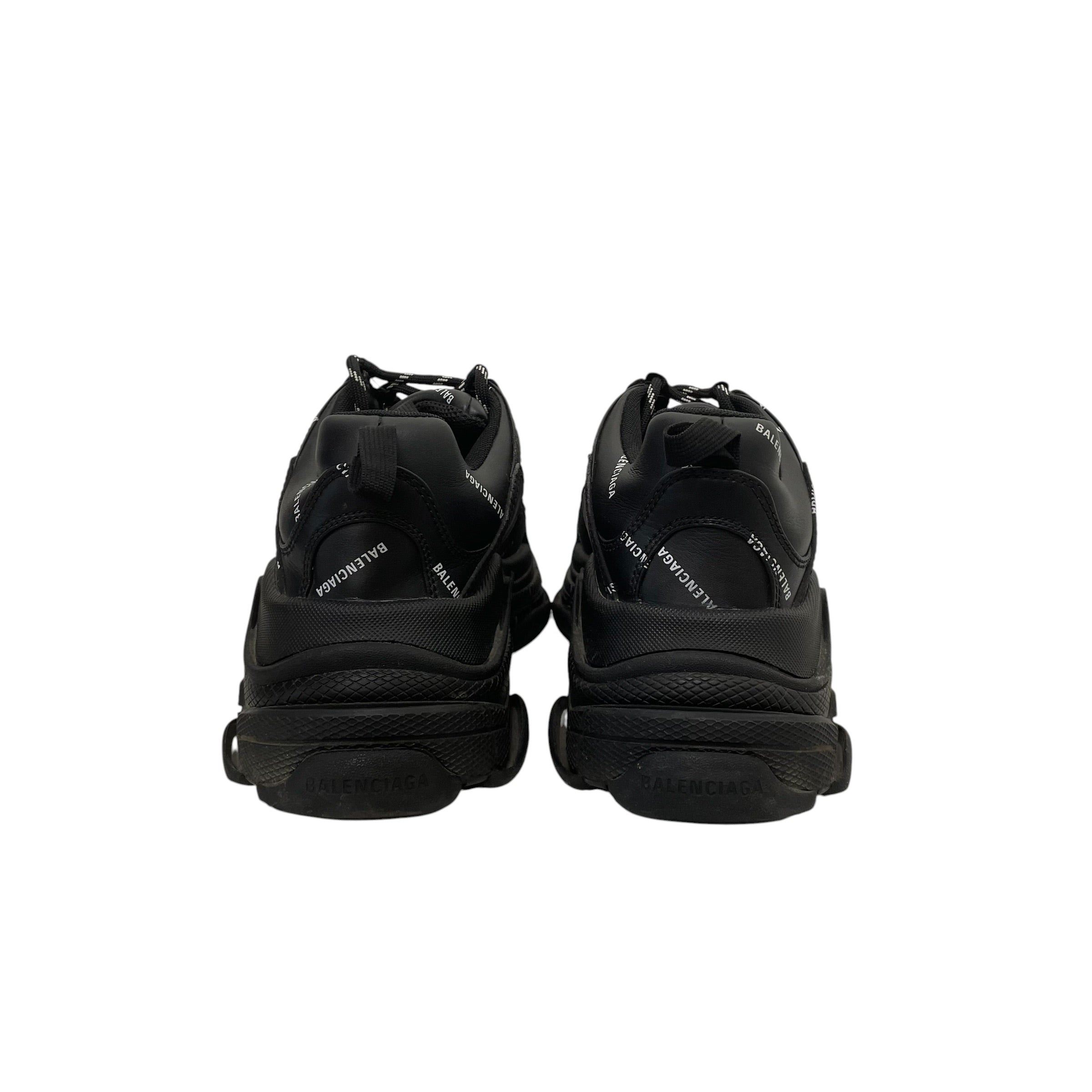 BALENCIAGA/Low-Sneakers/US 7/All Over Print/BLK/triple s logo all over view 4