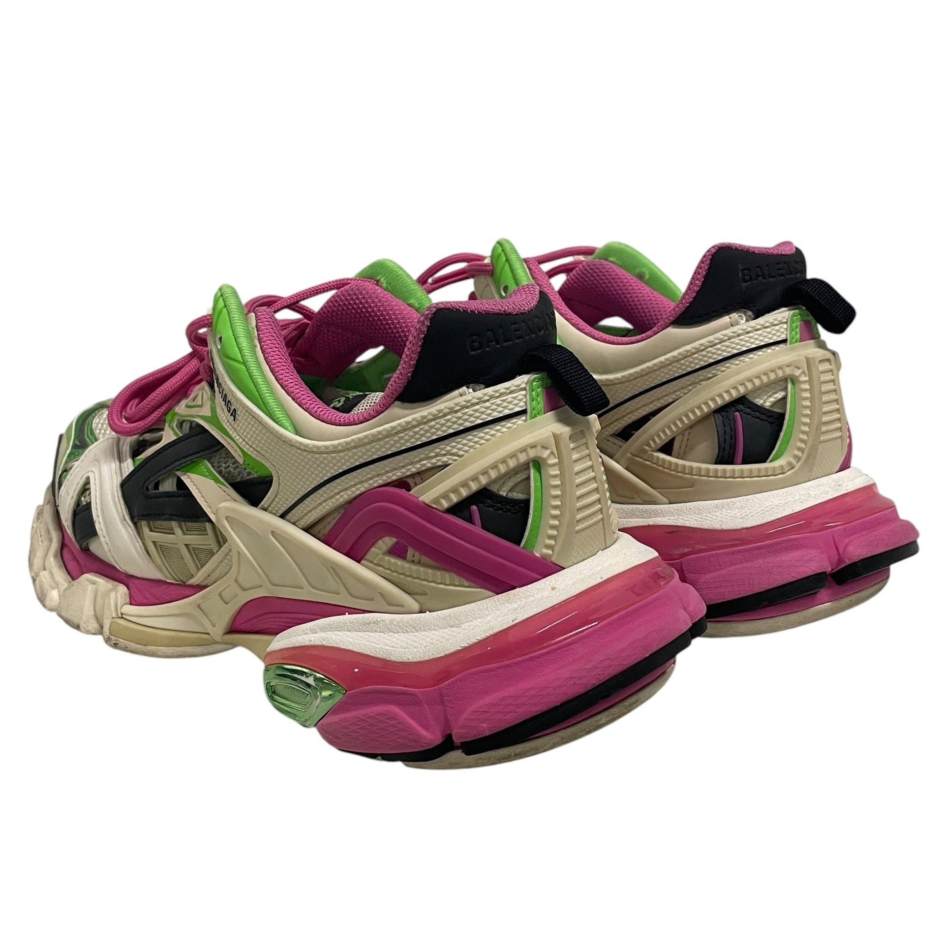 BALENCIAGA/Low-Sneakers/US 7/WHT/GRN/PNK TRACK 2 view 2