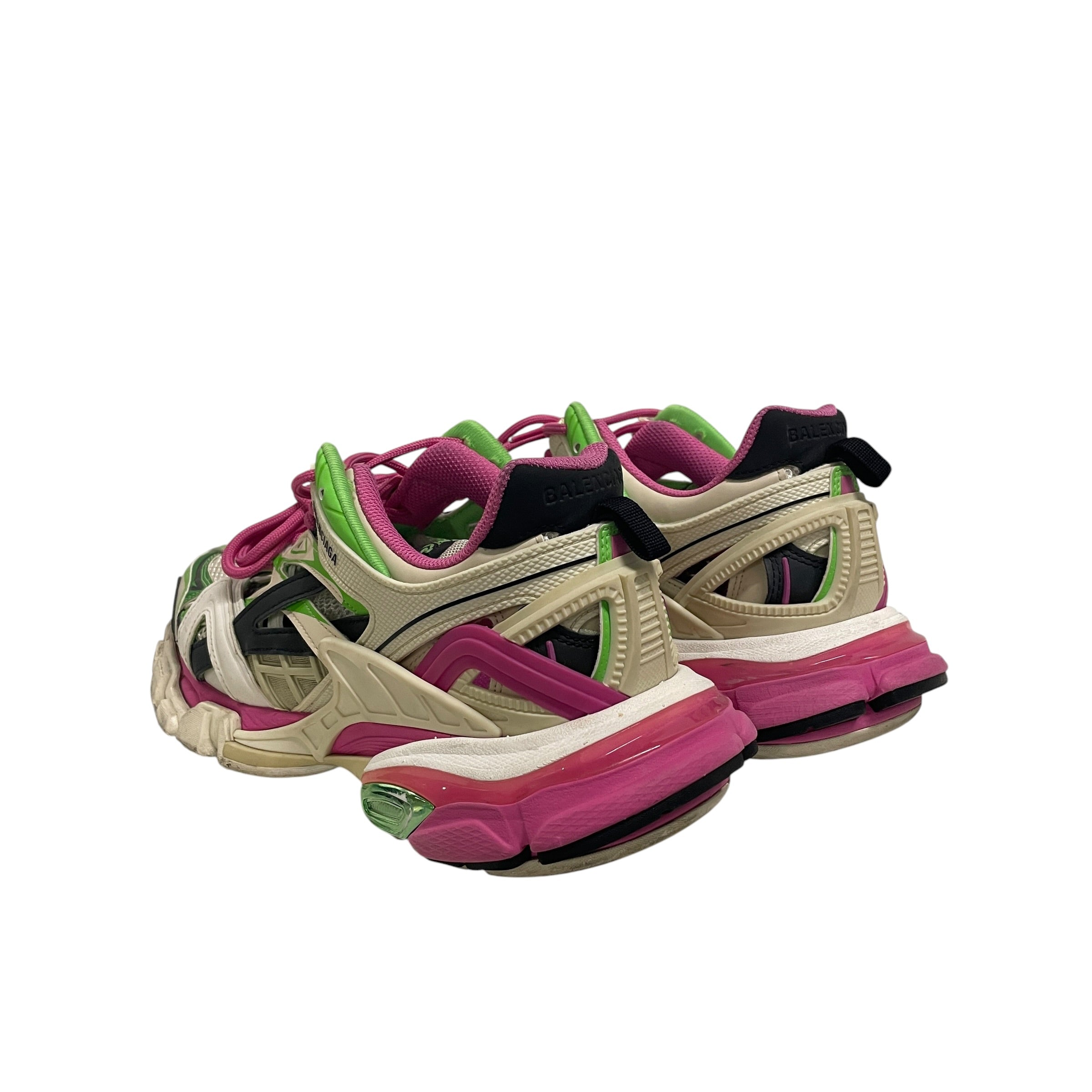 BALENCIAGA/Low-Sneakers/US 7/WHT/GRN/PNK TRACK 2 view 2