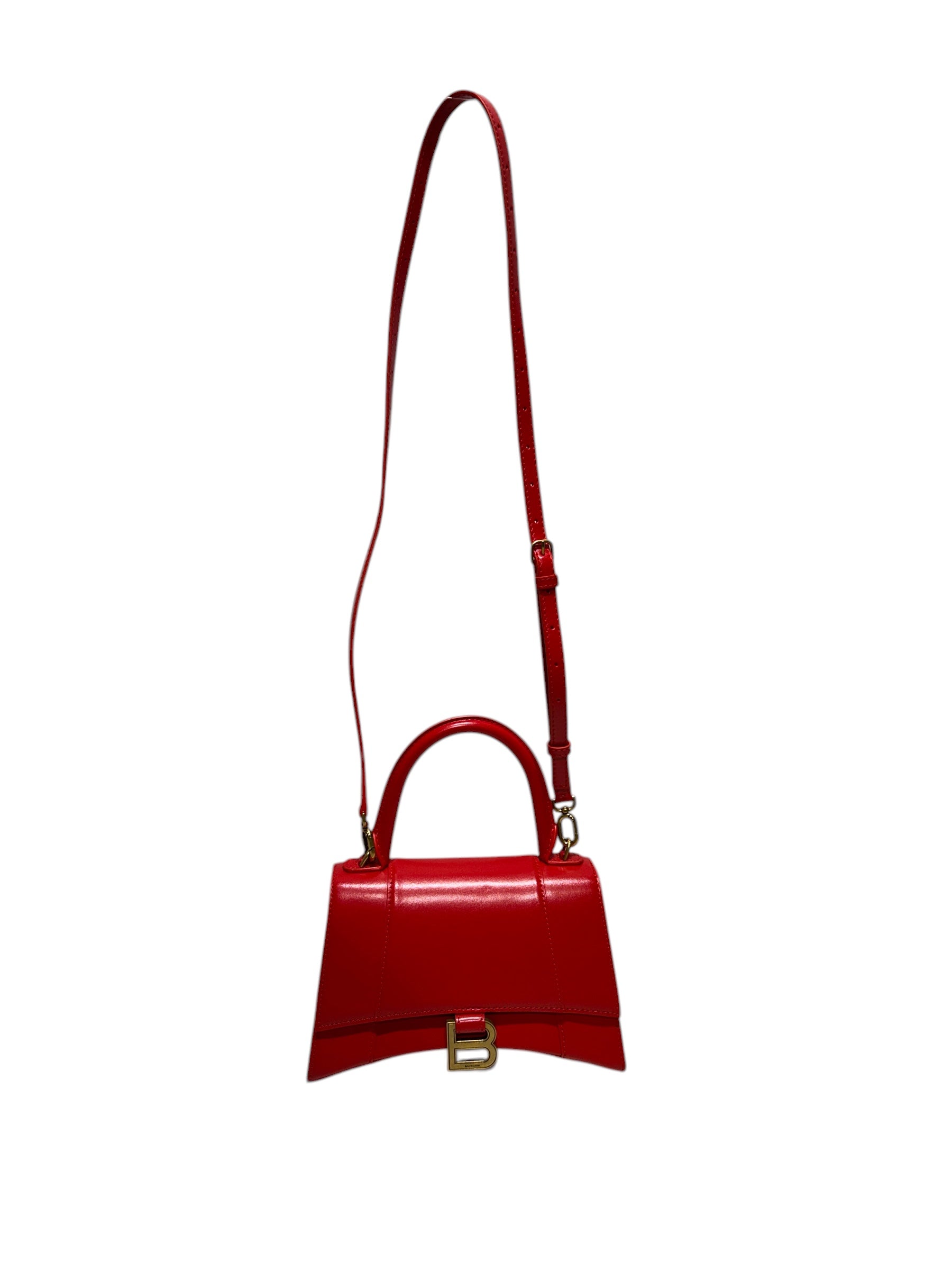 BALENCIAGA/Cross Body Bag/Leather/RED/HOURGLASS CHERRY RED GLD HRDWR view 1