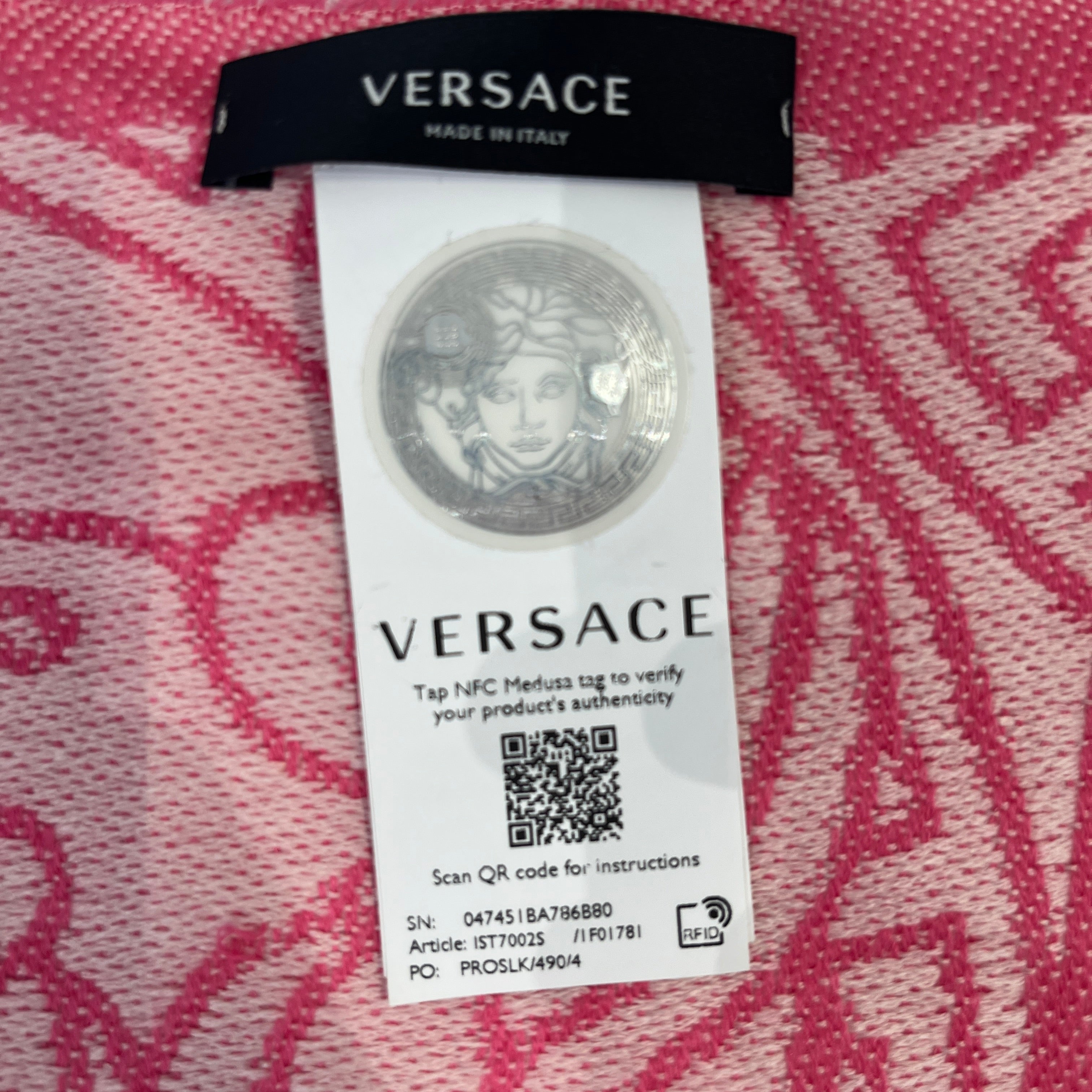 VERSACE/Scarf/All Over Print/Wool/PNK/L's/MEDUSA view 4