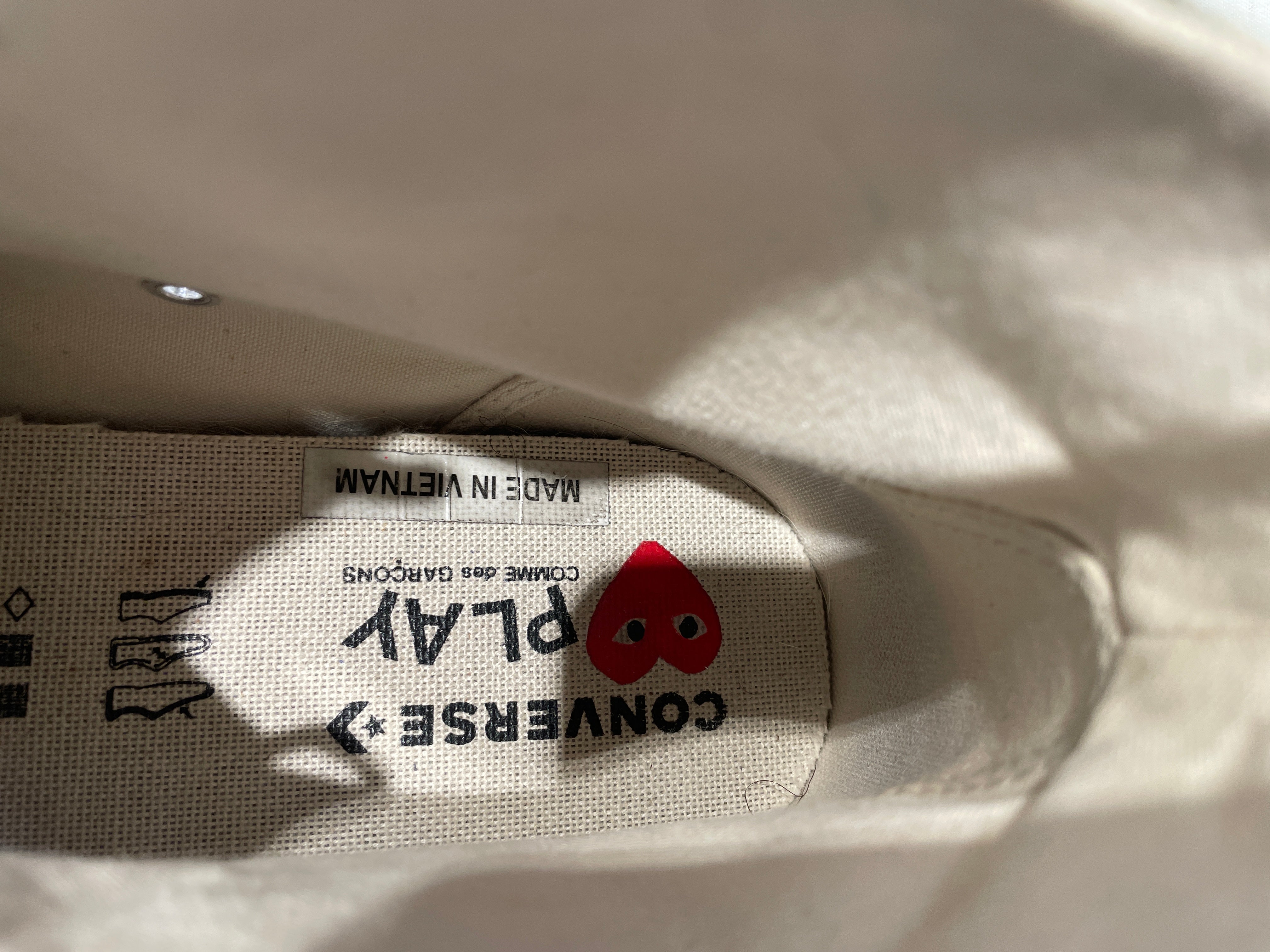 CONVERSE/PLAY COMME des GARCONS/Hi-Sneakers/US 10/Cotton/KHK/ view 3