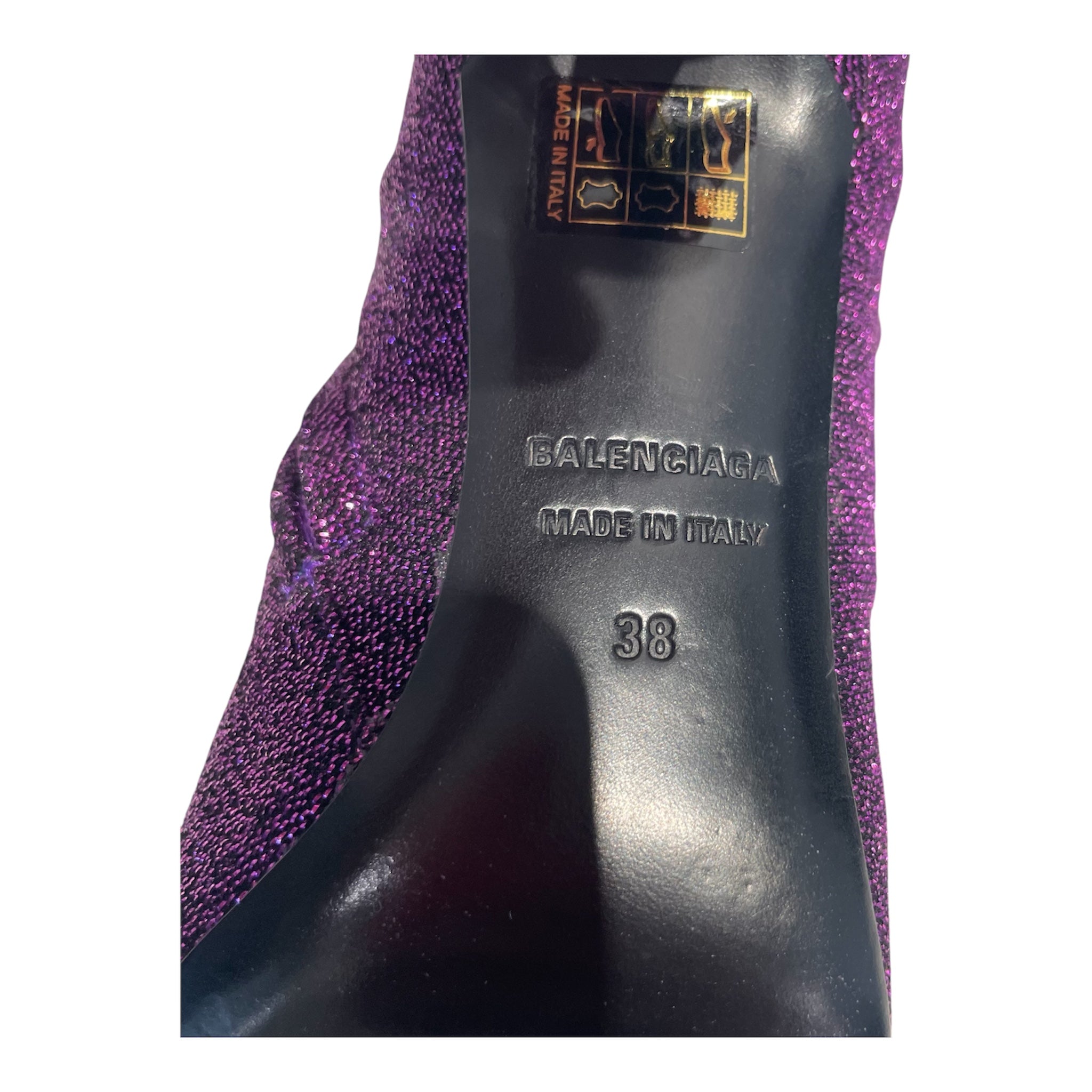 BALENCIAGA/Heels/US 7/PPL/KNIFE GLITTER METALLIC view 4