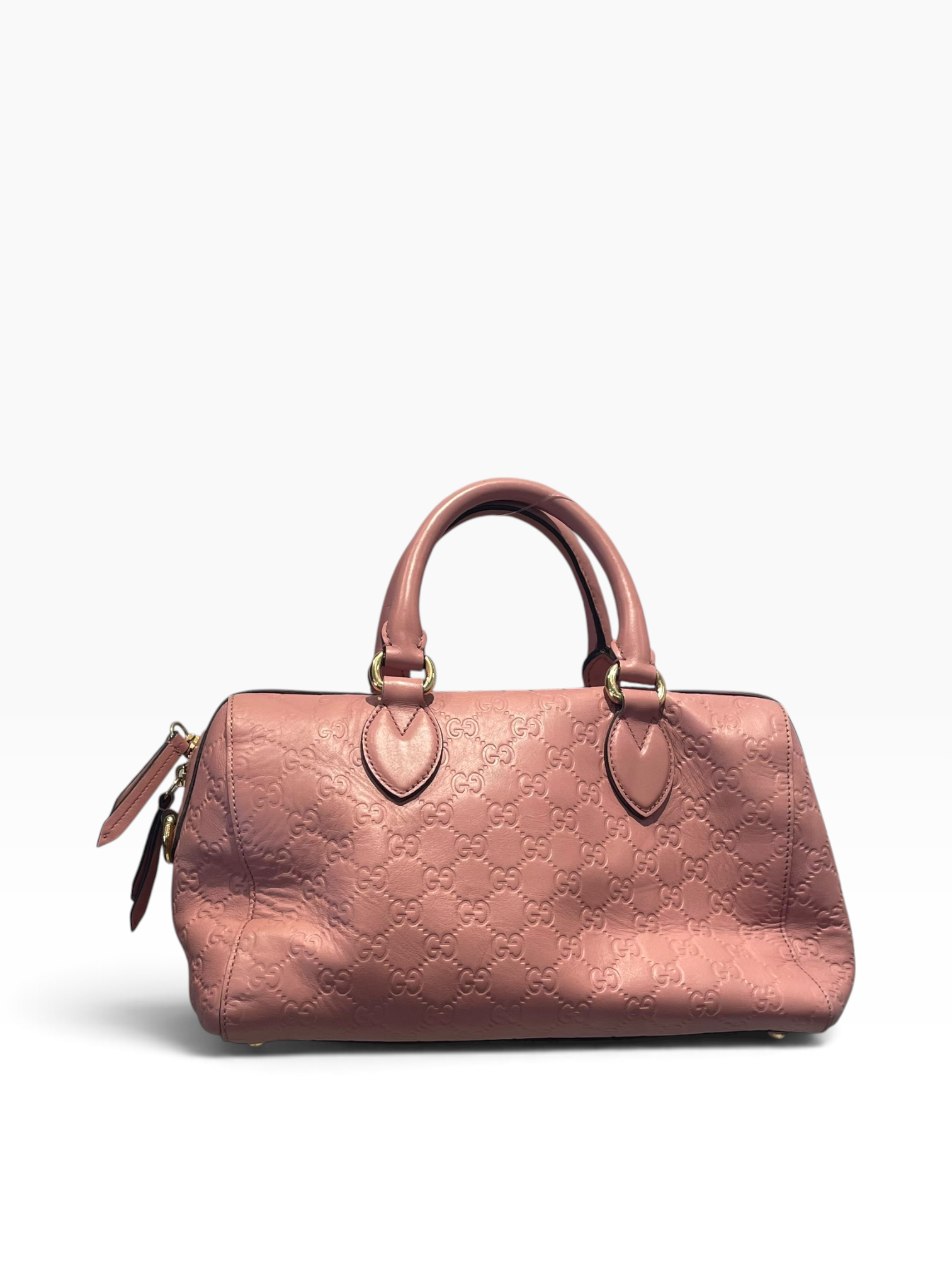 GUCCI/Boston Bag/Leather/PNK/guccissima gg logos view 1