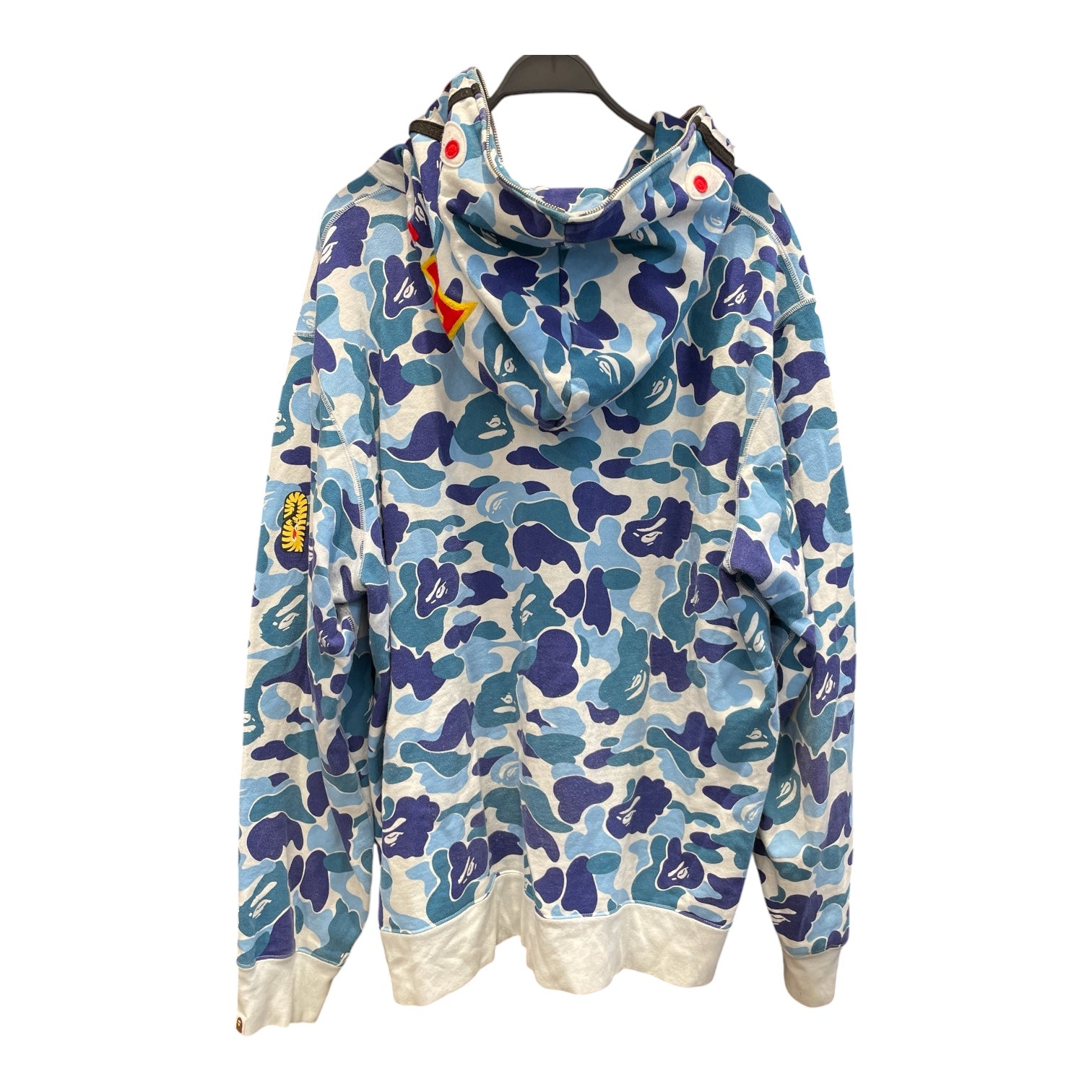 A BATHING APE/Zip Up Hoodie/XXXL/Camouflage/Cotton/BLU/BAPE ABC SHARK CAMO PRINT view 2