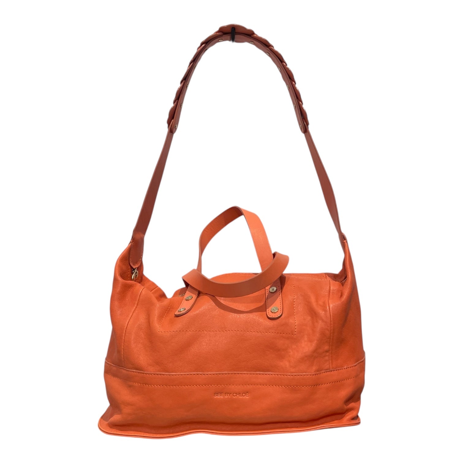 SEE BY CHLOE/Hand Bag/Leather/ORN/CORAL W/ FLORAL STRAP/HARDWARE view 1