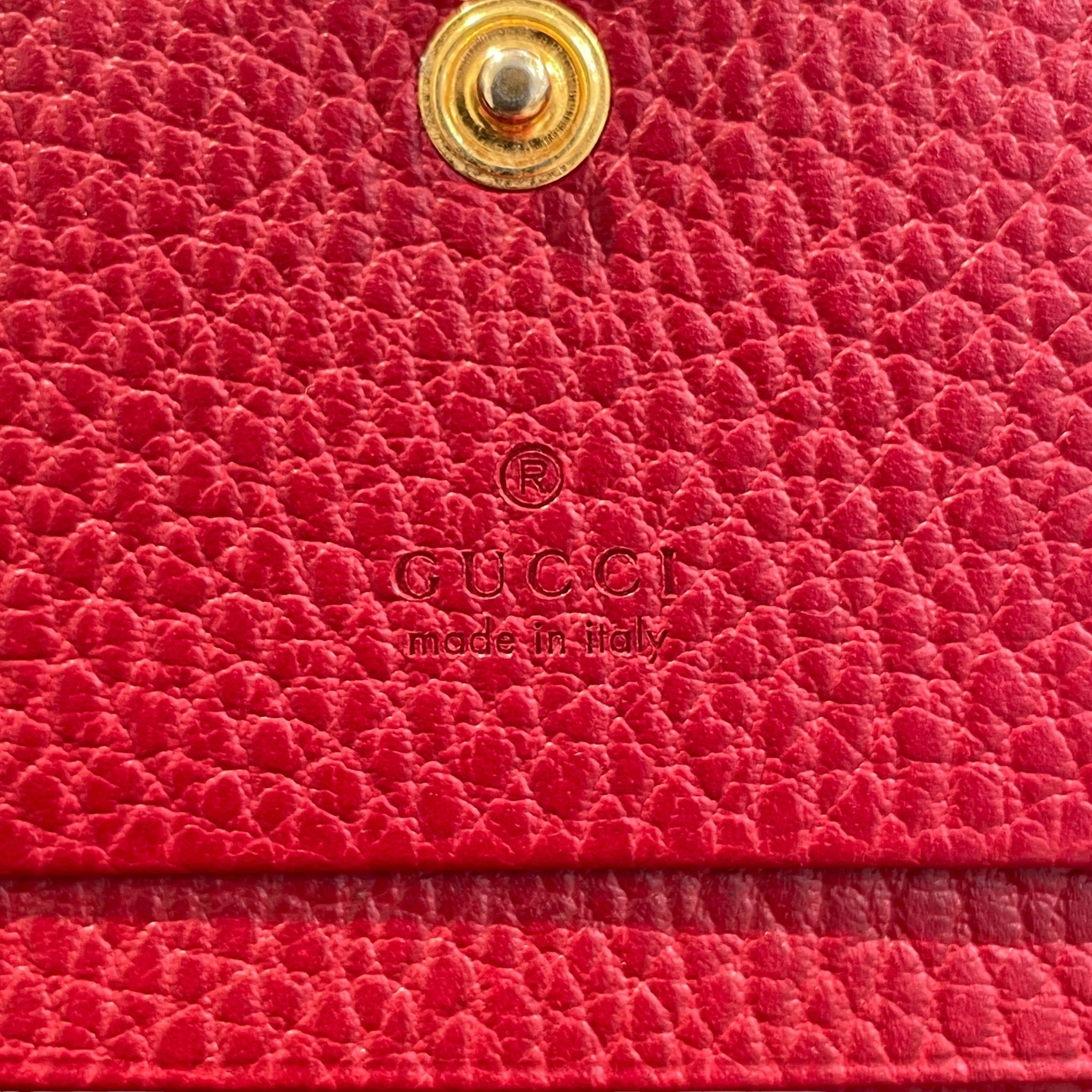 GUCCI/Bifold Wallet/Leather/RED/L's/mini/cardholder/456126 view 4