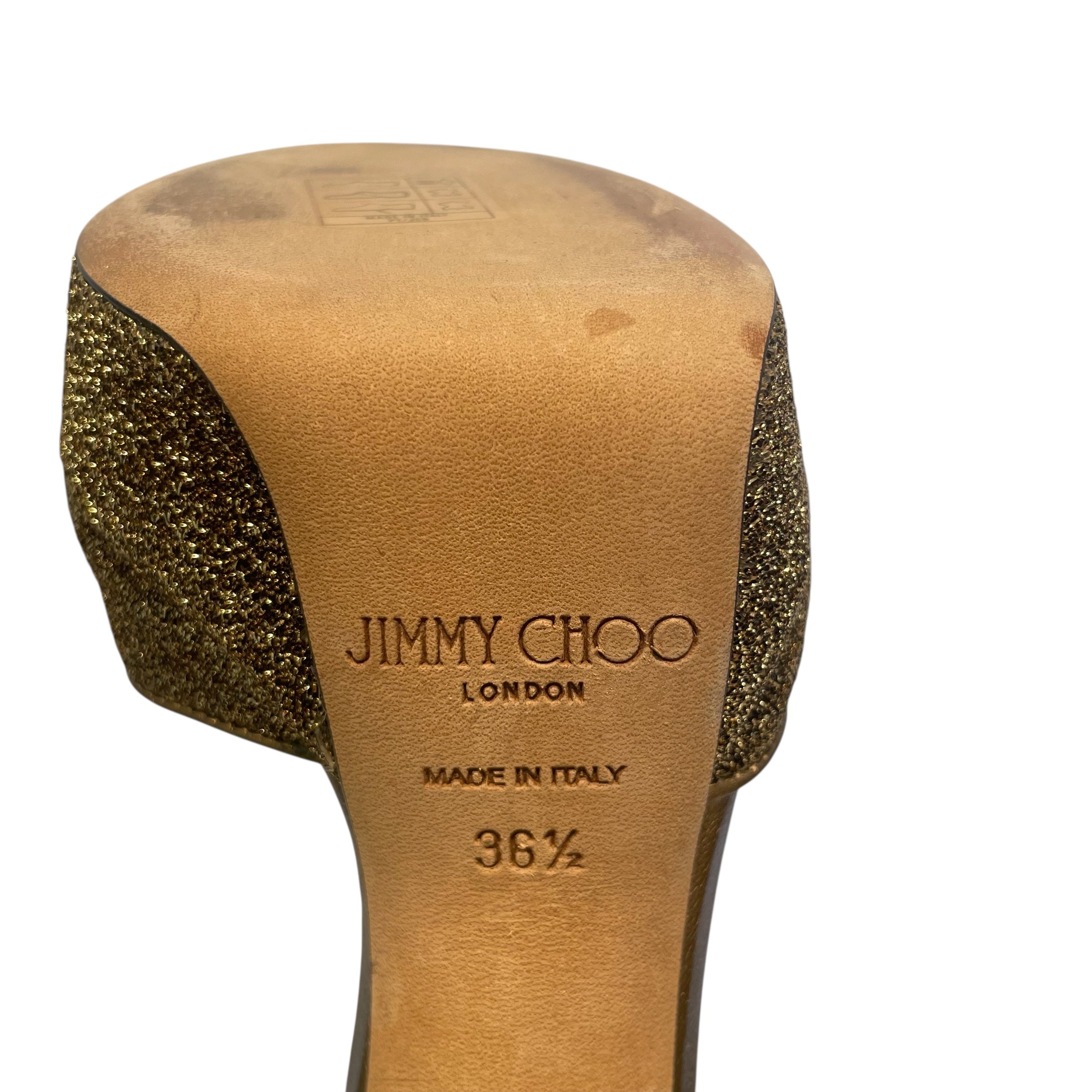 JIMMY CHOO/Heels/EU 36.5/Glitter/GLD/CLEAR ANKLE view 4