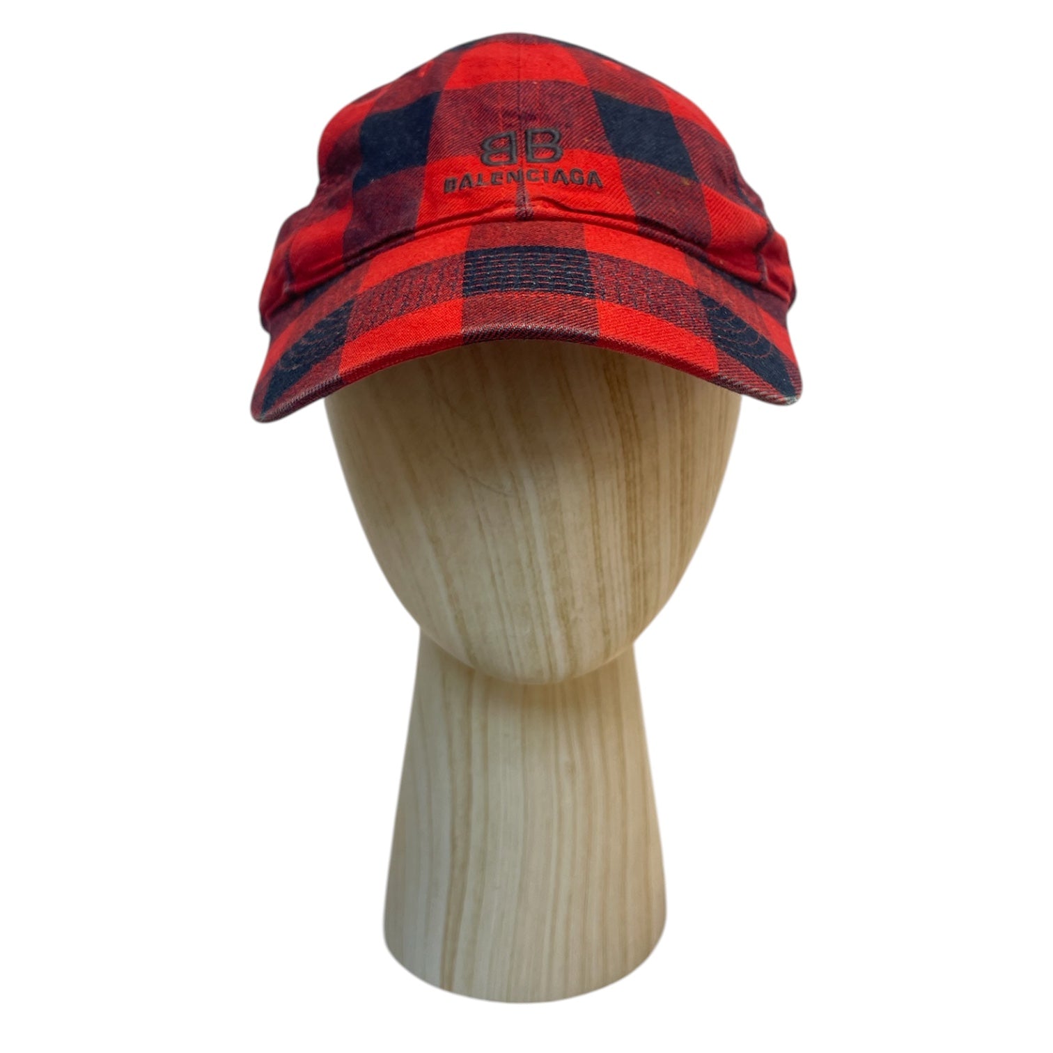 BALENCIAGA/Cap/Plaid/Cotton/RED/M's/BLU AND RED PLAID view 1