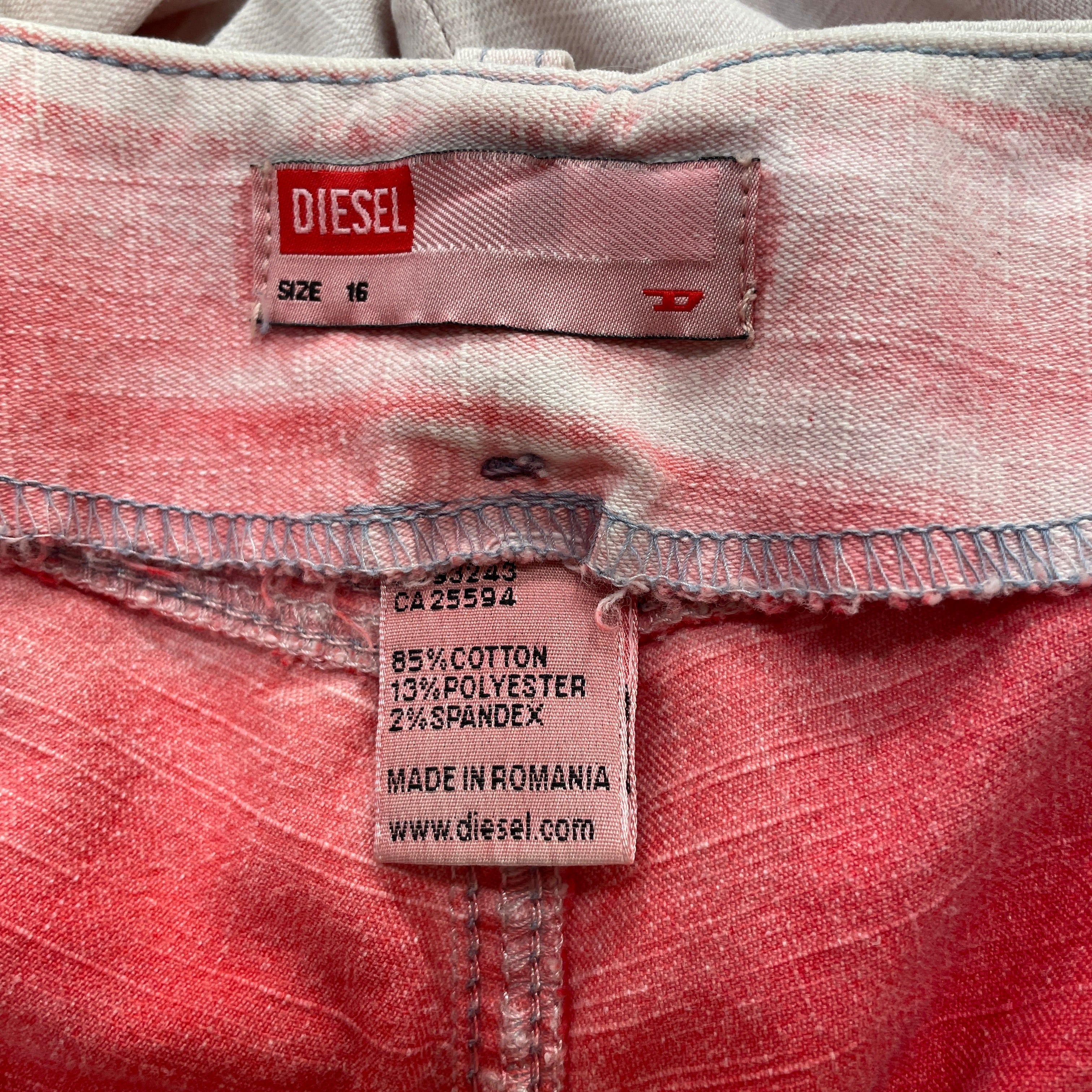 DIESEL/Bottoms/16/Cotton/PNK/Low-rise/CAPRI/ELASTIC WAIST view 3