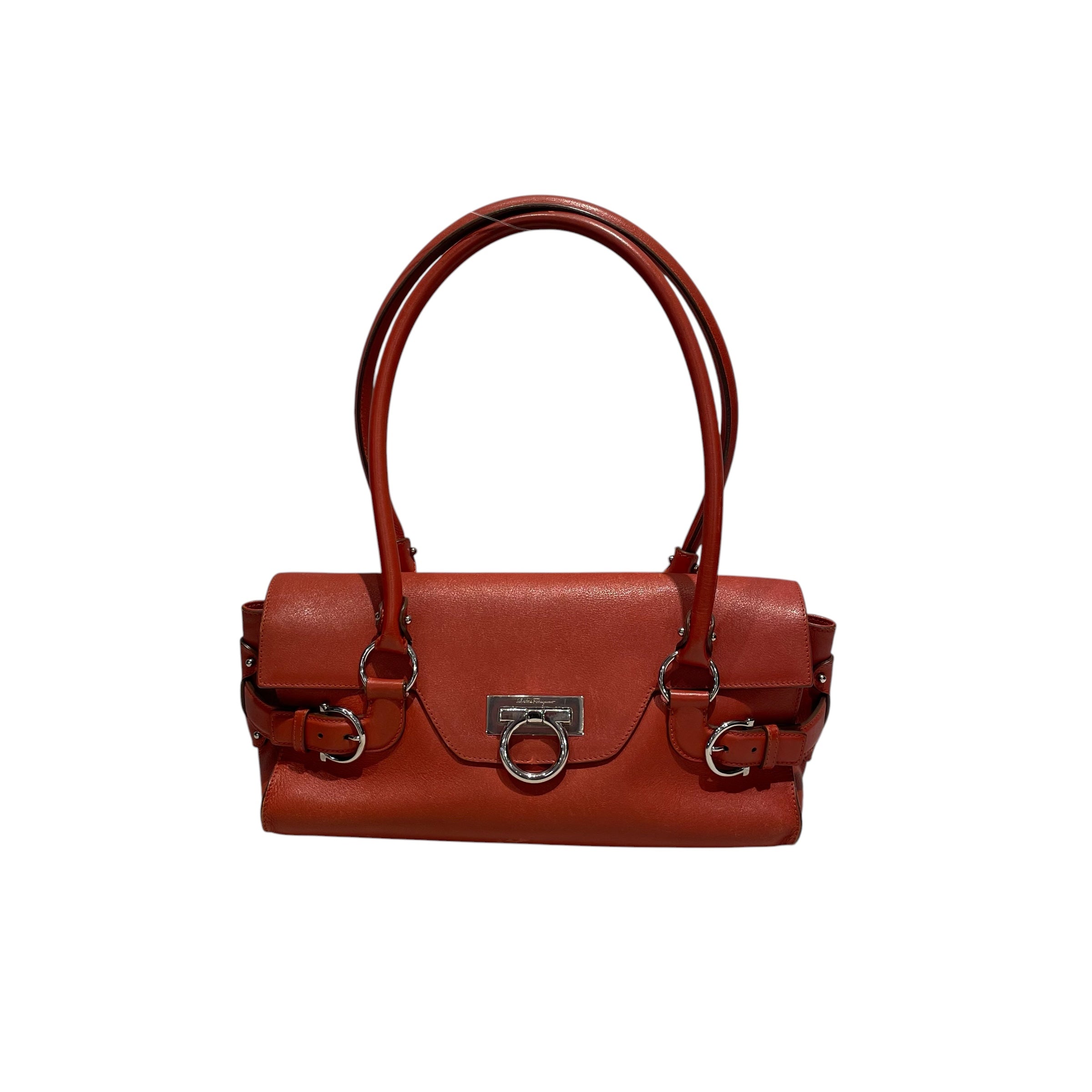 Salvatore Ferragamo/Bag/Leather/RED/Gancini shoulder bag view 1