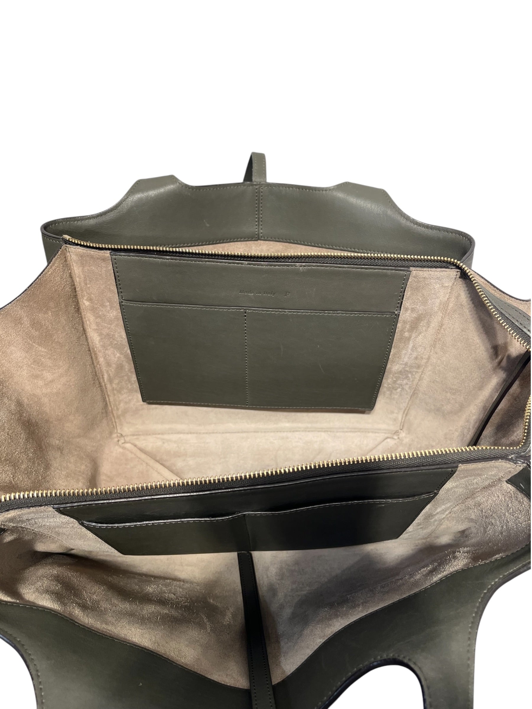 CELINE/Bag/Leather/KHK/TRI FOLD TOTE view 6