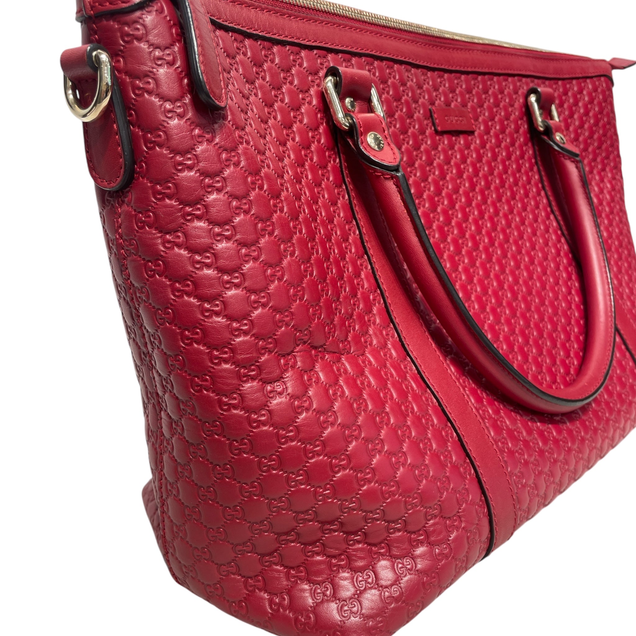 GUCCI/Tote Bag/Monogram/Leather/RED/MICROGUCCISSIMA view 6