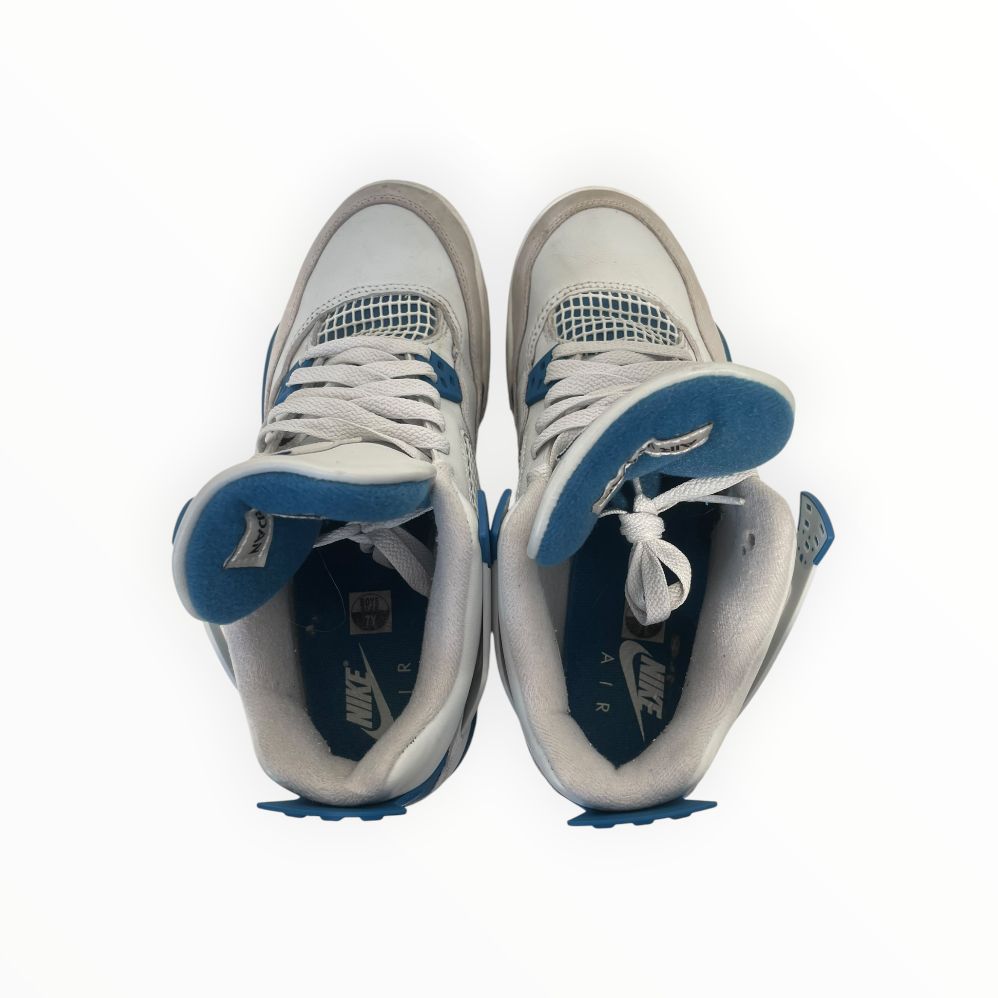 NIKE/AIR JORDAN 4 RETRO GS/Hi-Sneakers/US 9/Leather/BLU/HF4281-141 view 3