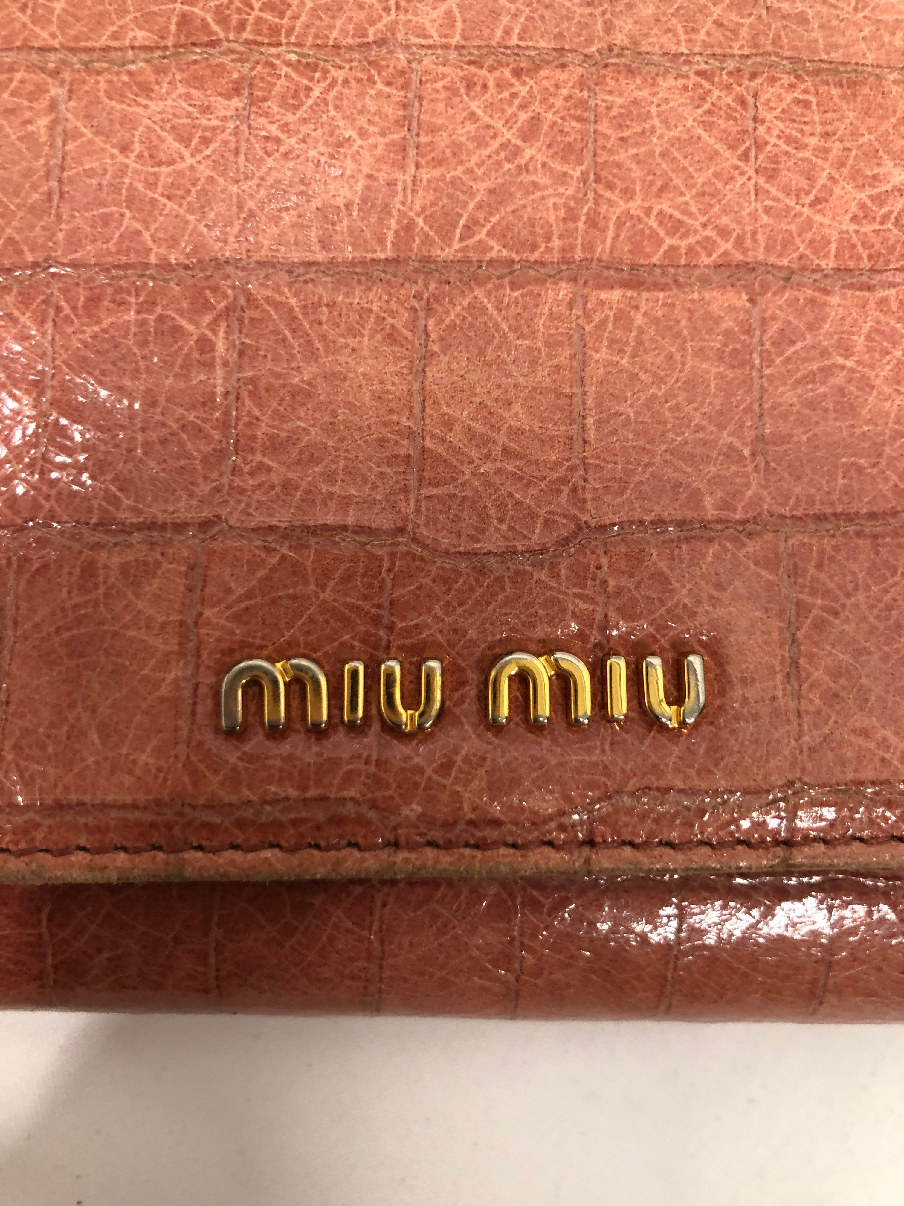 MIU MIU/Long Wallet/Leather/PNK/L's/Crocodile Print view 4