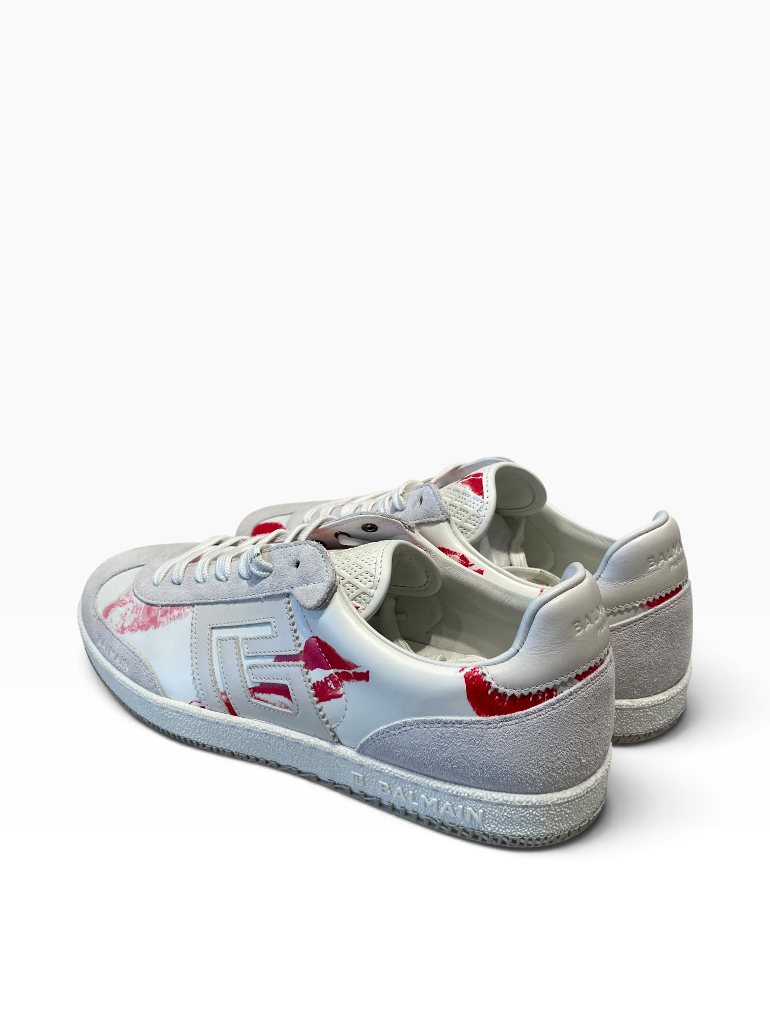 BALMAIN/Low-Sneakers/US 10/Graphic/WHT/swan kiss print view 2
