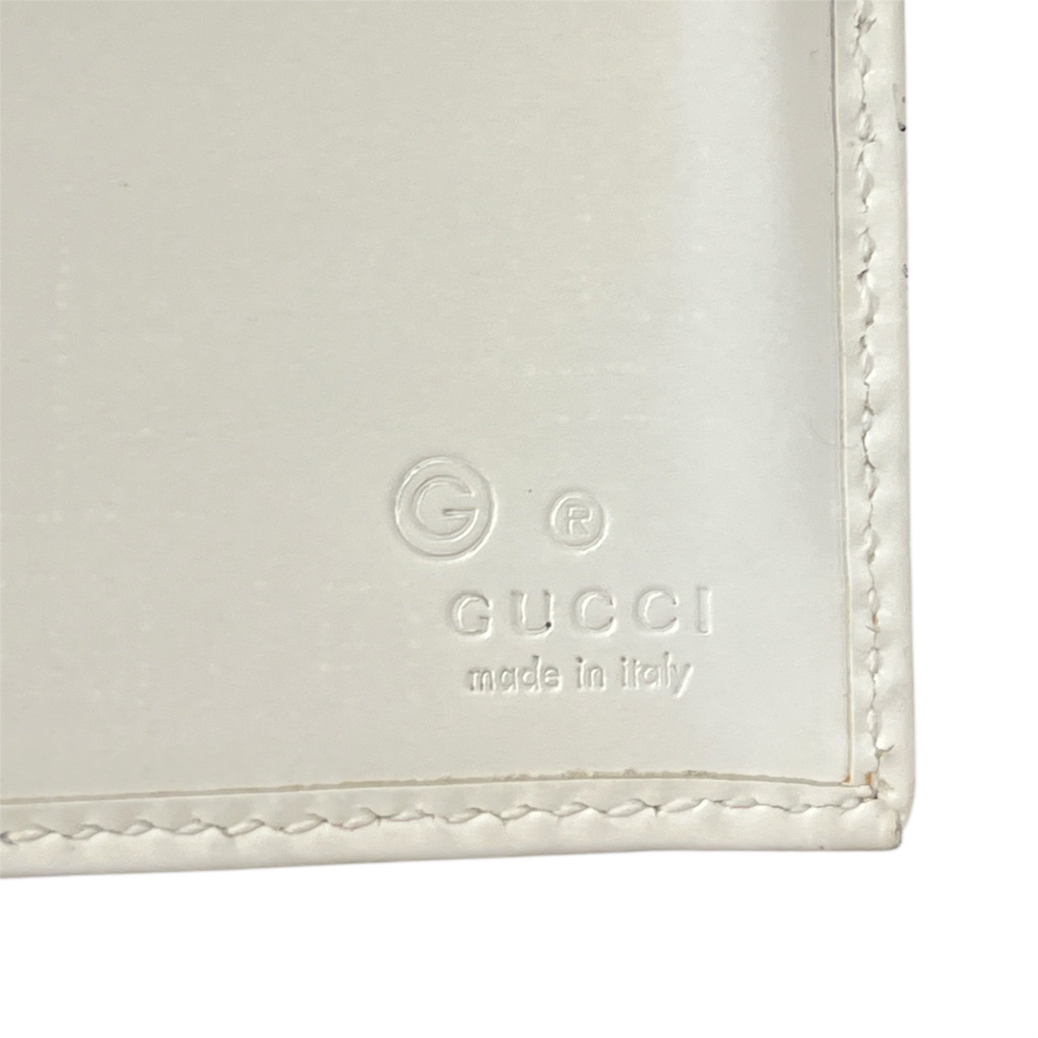 GUCCI/Trifold Wallet/All Over Print/Leather/WHT/ view 3