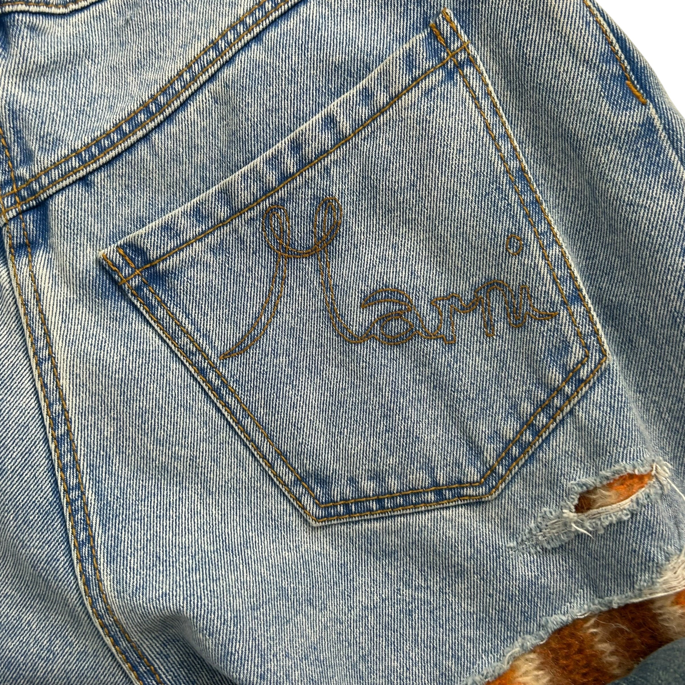 MARNI/Straight Pants/46/Denim/BLU/Button Fly/Patches with  mohair view 5