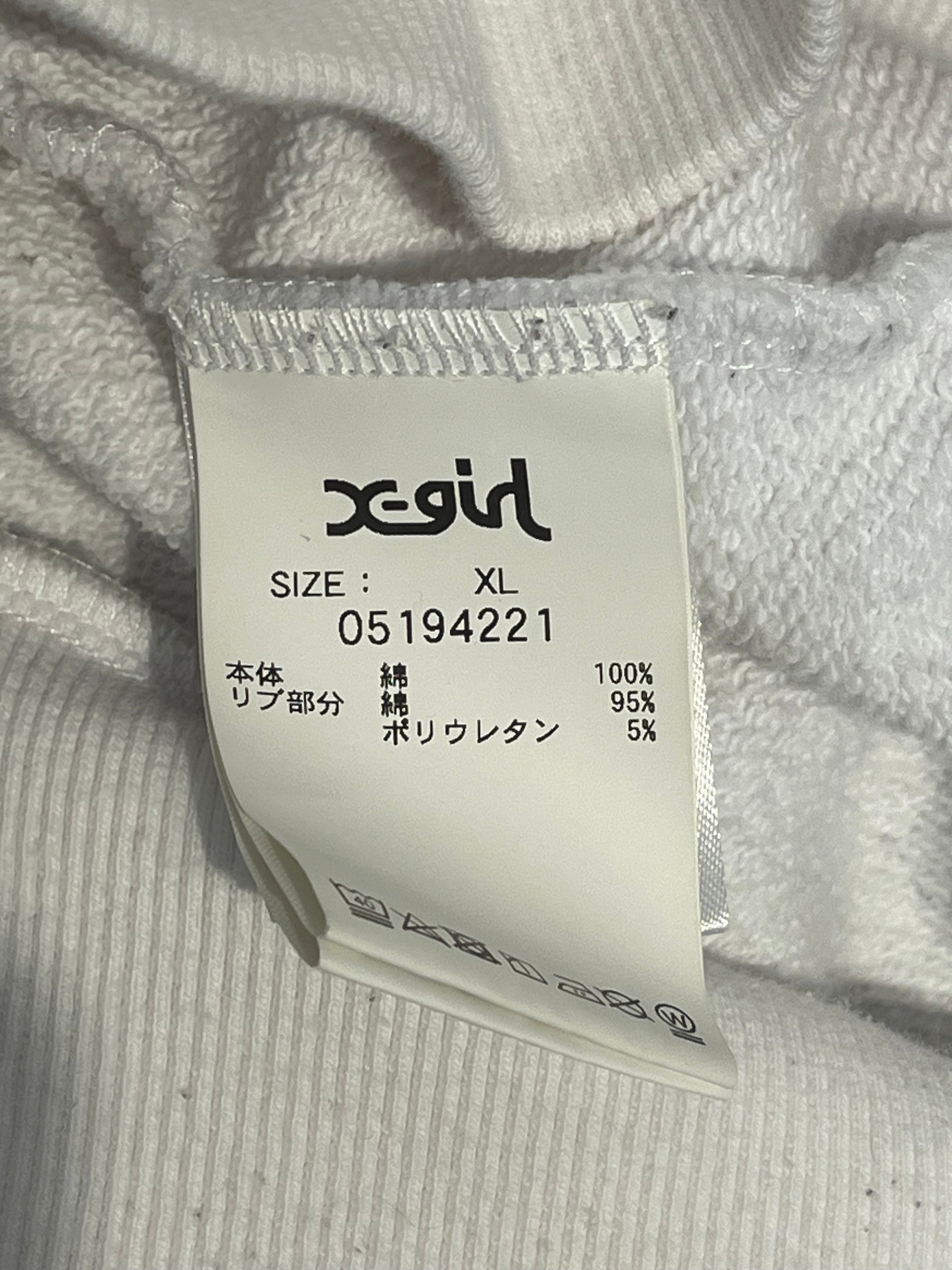 HYSTERIC GLAMOUR/X-girl/Hoodie/L/Cotton/WHT/BLACK FEMALE OUTLINE view 4