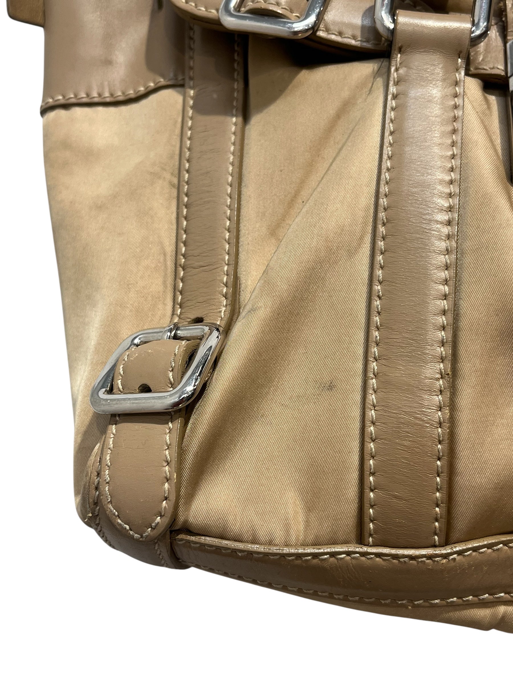 PRADA/Hand Bag/Nylon/BEG/VITELLO DAINO PUSHLOCK BAG view 11