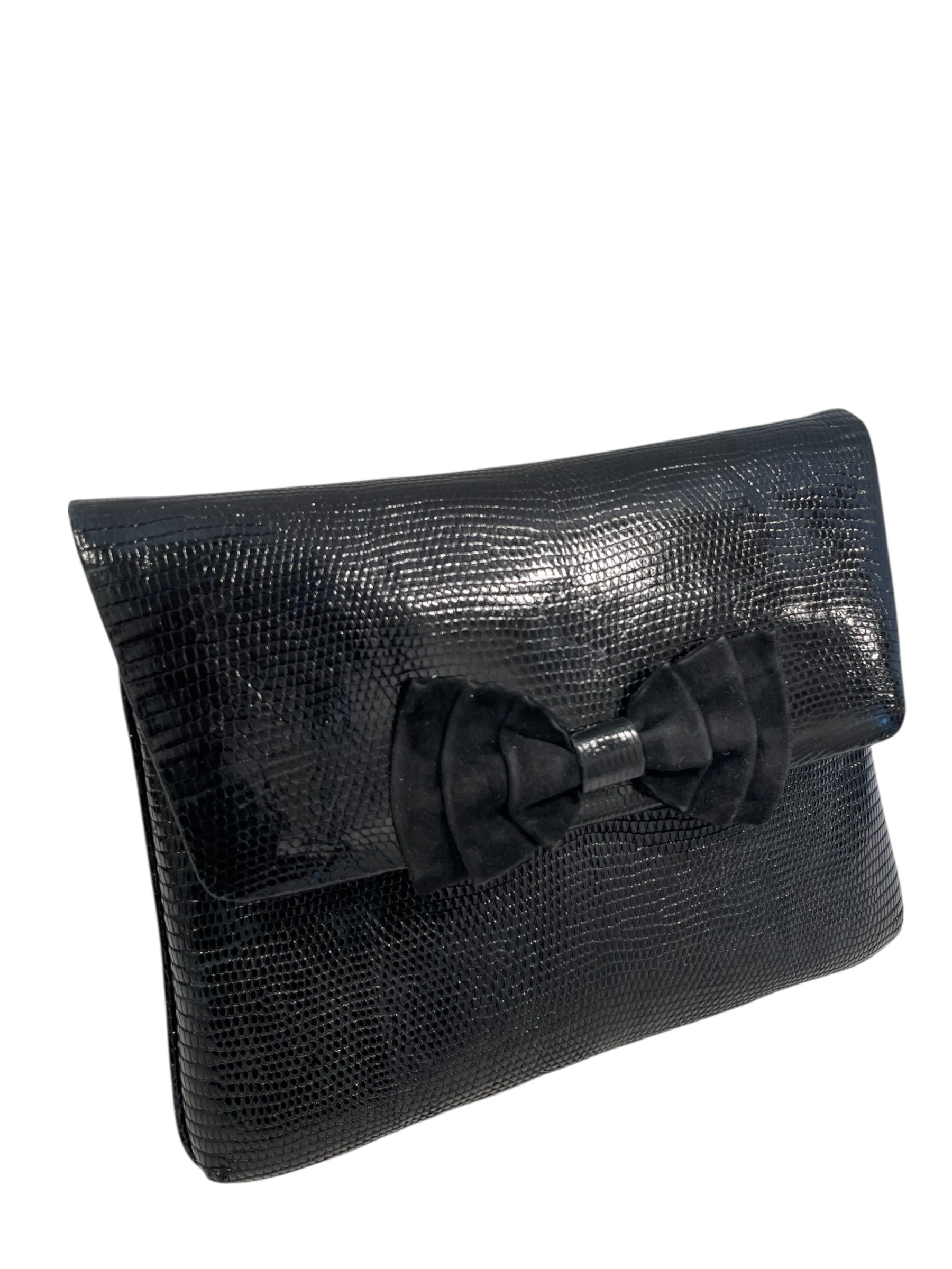 BOTTEGA VENETA/Cross Body Bag/OS/Leather/BLK/BOW/ GOLD STRAP/ LIZARD view 3