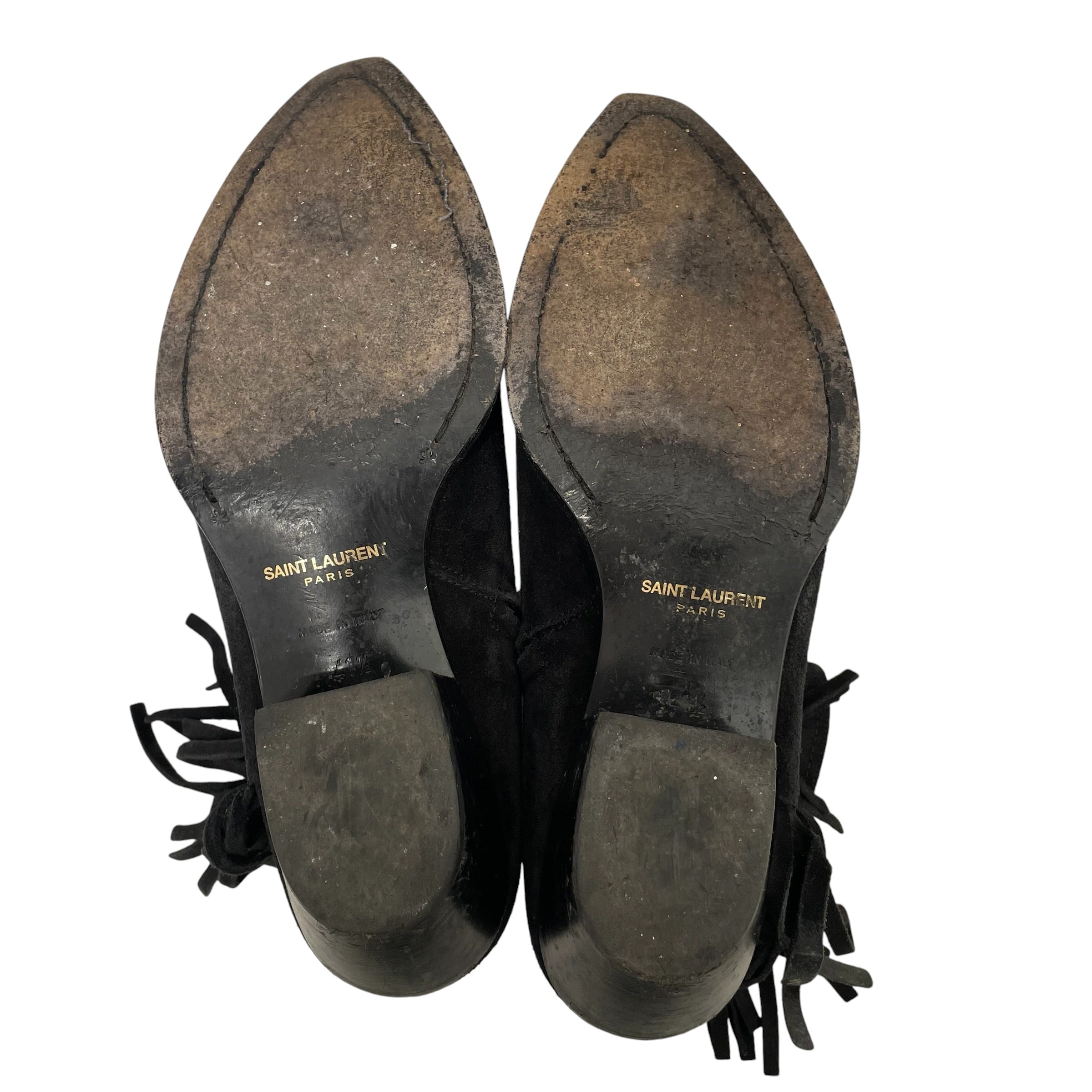 SAINT LAURENT/Chelsea Boots/EU 41.5/Suede/BLK/Side Zip/FRINGE LUKAS BOOTS view 4