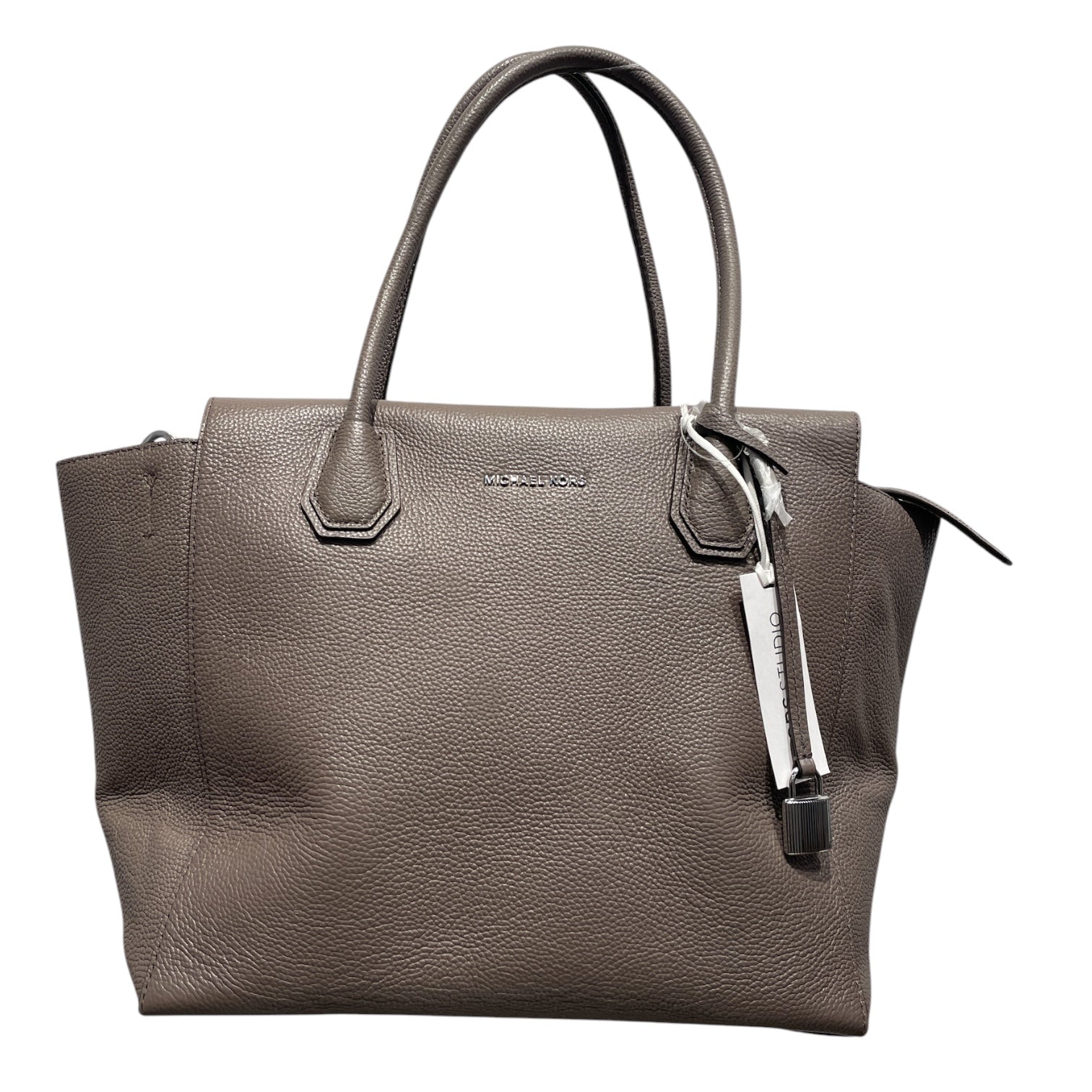 MICHAEL KORS/Hand Bag/Leather/GRY/Top Handle Tote w/ Silver Lock view 1