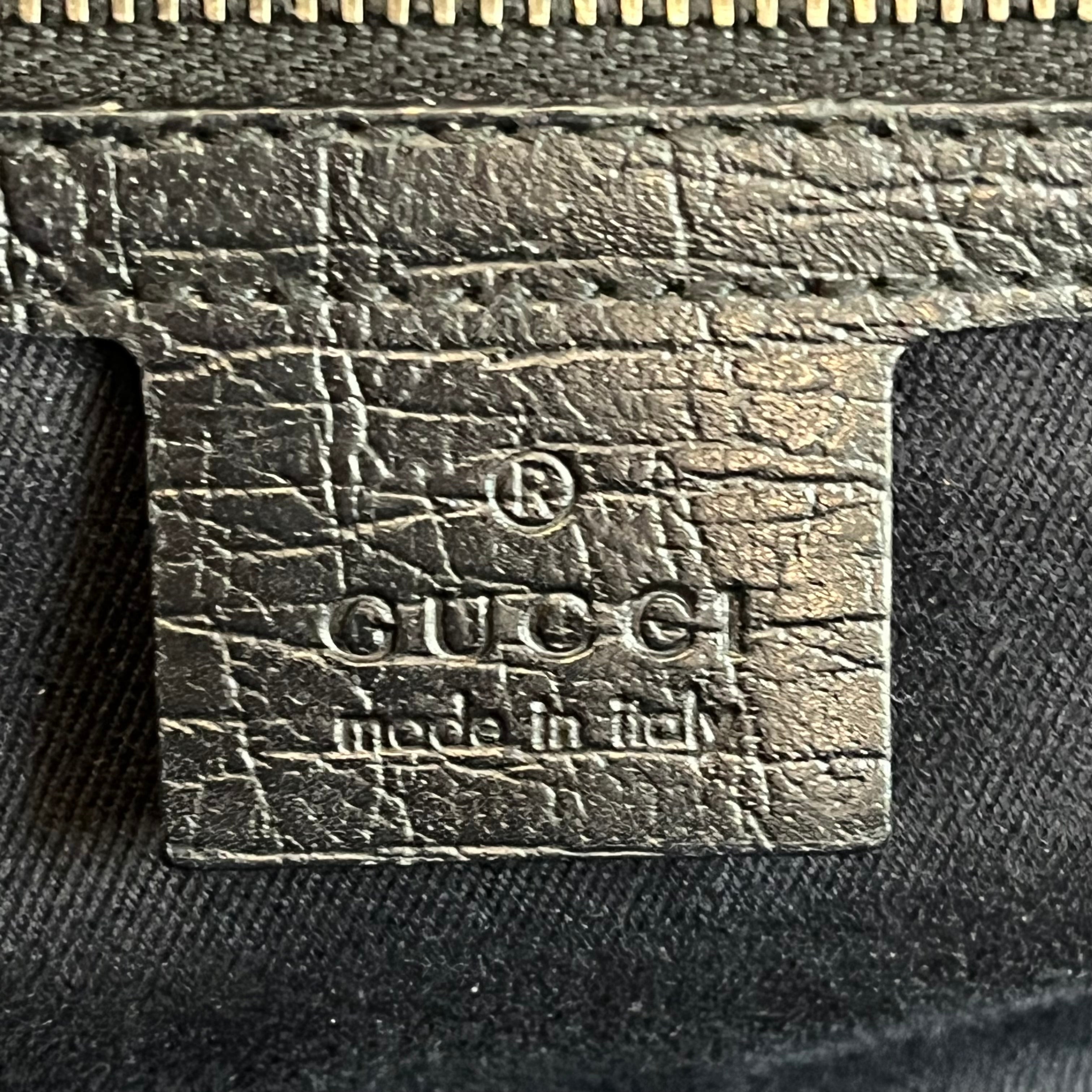 GUCCI/Hand Bag/Leather/BLK/GG Canvas Bamboo Bag view 3