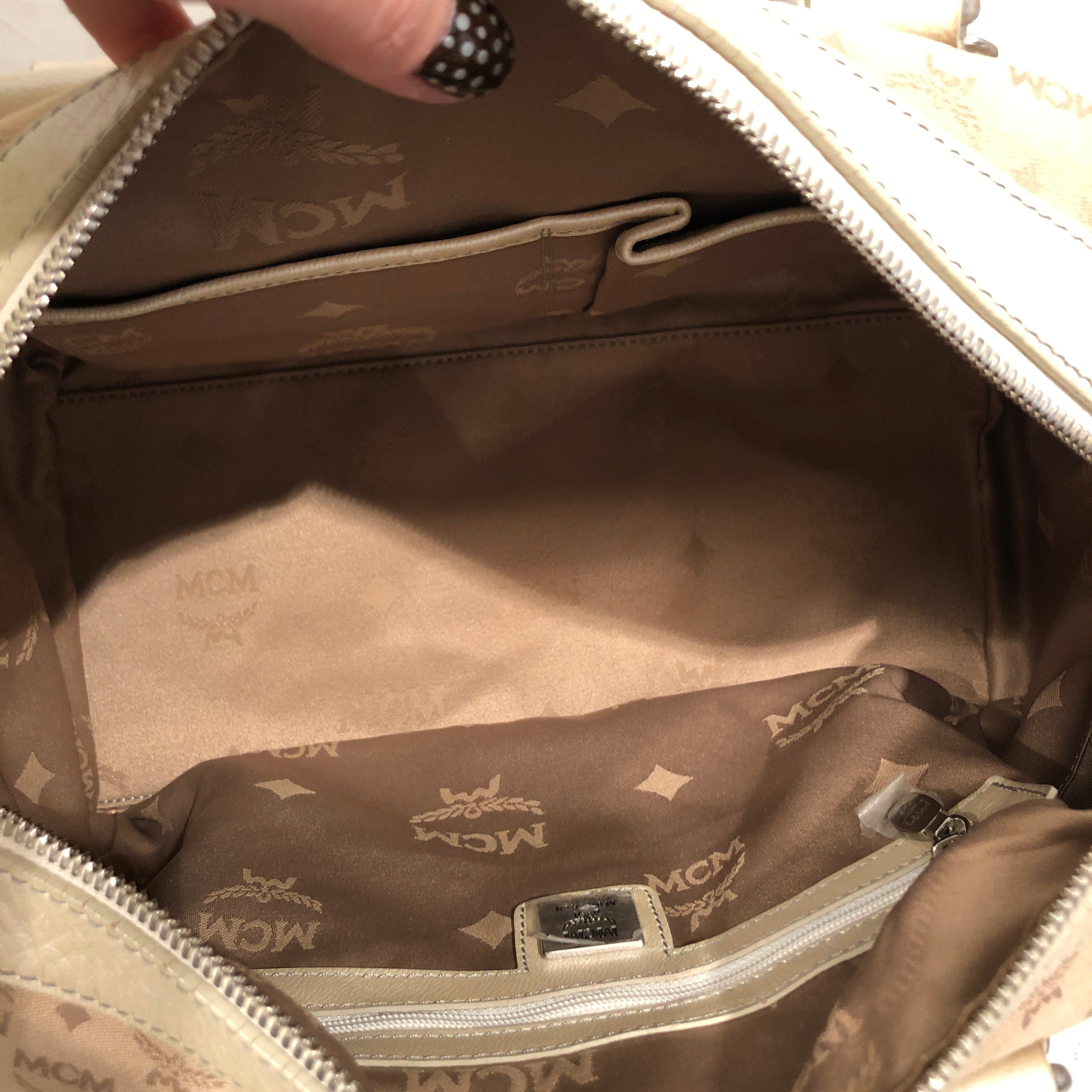 MCM/Hand Bag/Monogram/Cotton/BEG/ view 4