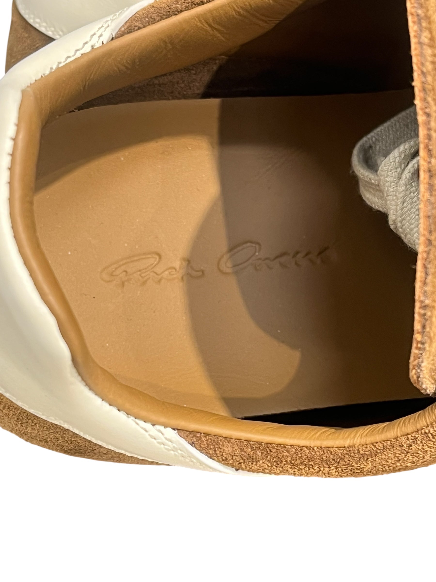 Rick Owens/Low-Sneakers/EU 41/Suede/CML/minimal sneaker white trim view 5