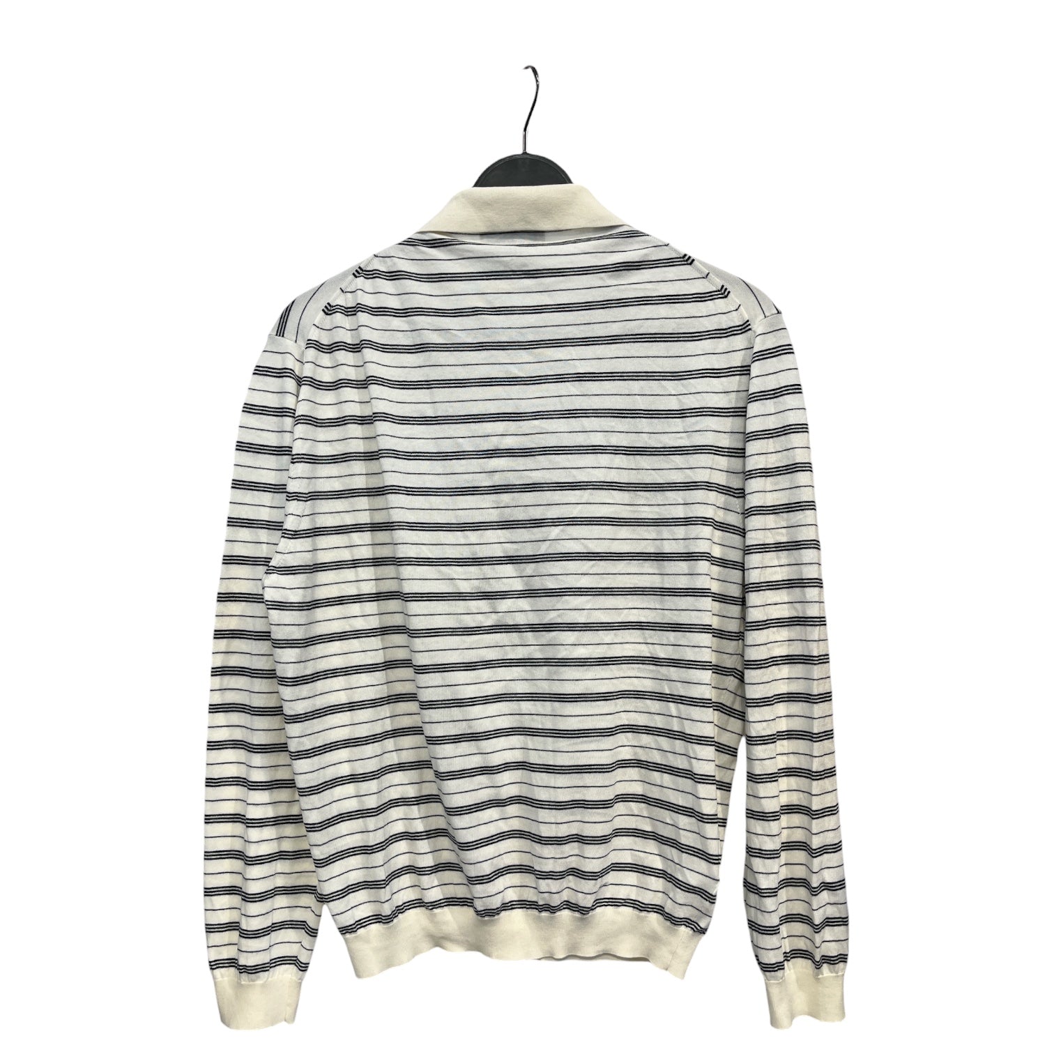 MIU MIU/LS Shirt/L/Cotton/WHT/Stripe/striped ls polo view 2