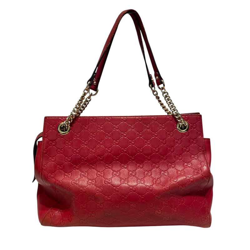 GUCCI/Hand Bag/Monogram/Leather/RED/guccissima 453771 5200931