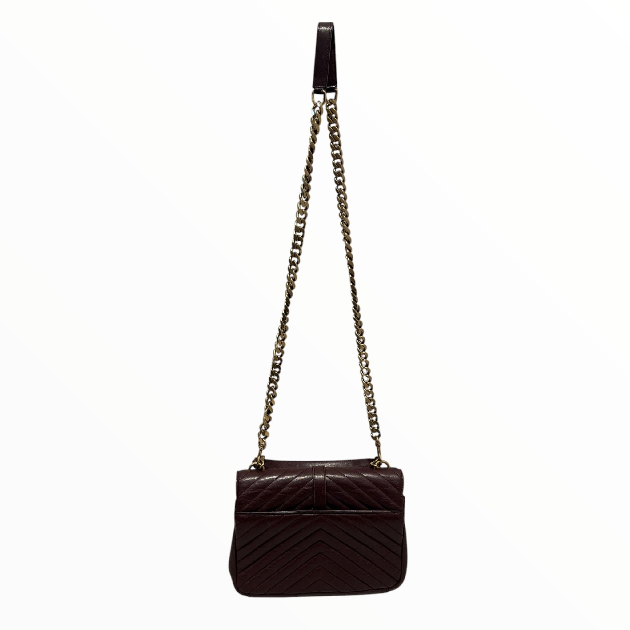 YVES SAINT LAURENT/Cross Body Bag/Leather/BRD/Quilted Chevron College view 2