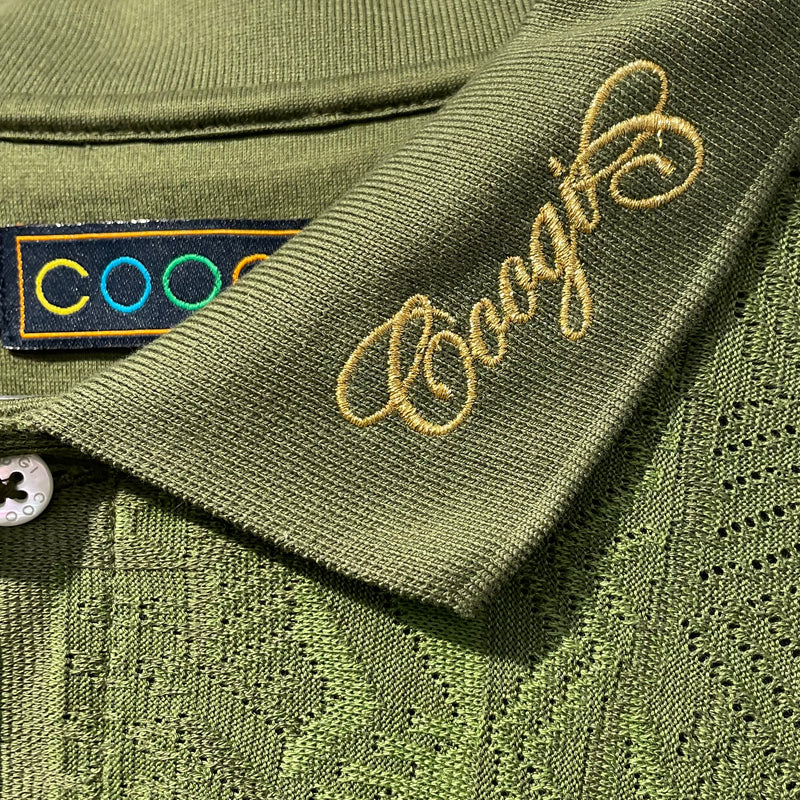 COOGI/Polo Shirt/XXL/Cotton/GRN/All Over Print/COOGI GREEN POLO SHIRT