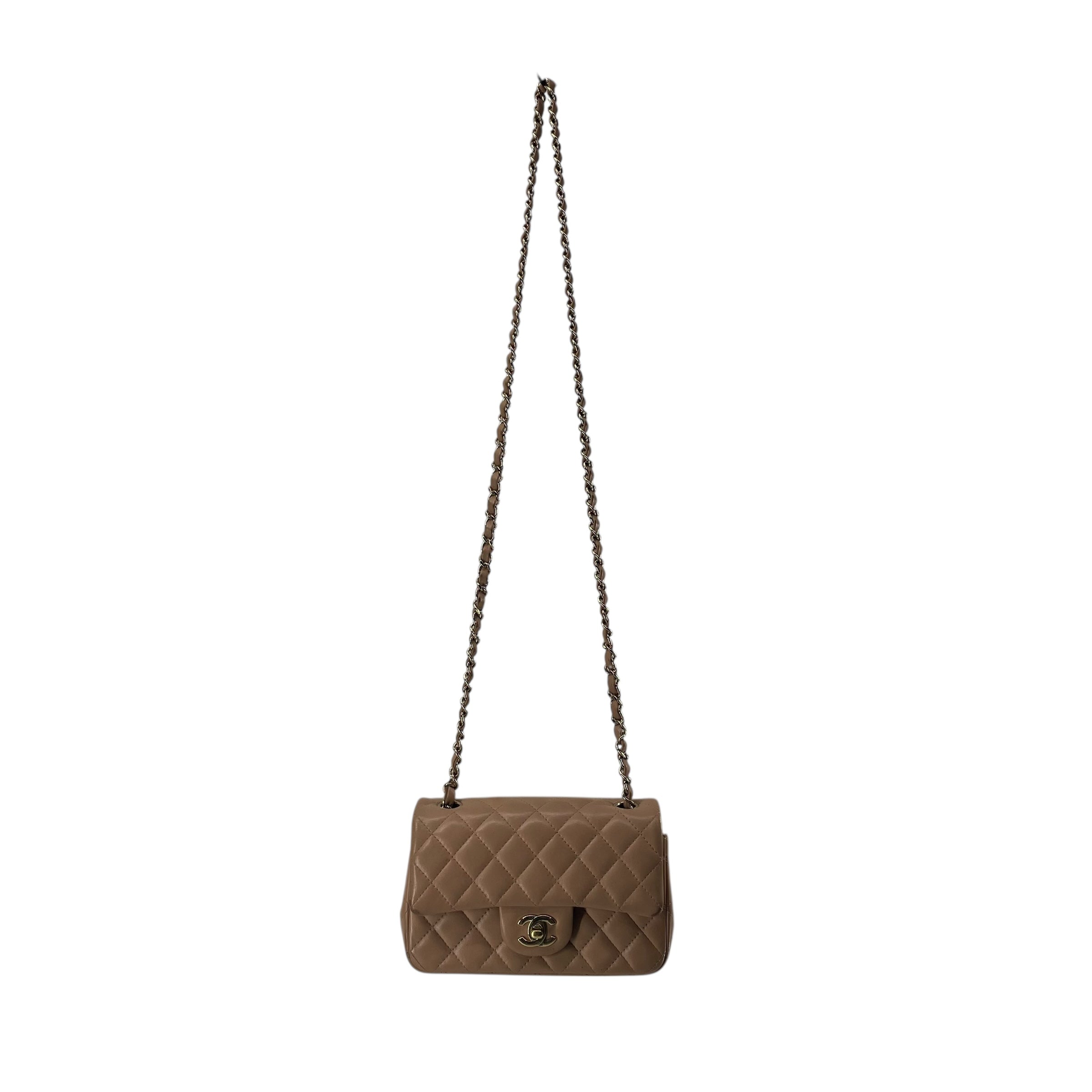 CHANEL/Cross Body Bag/Leather/BEG/QUILTED FLAP view 1