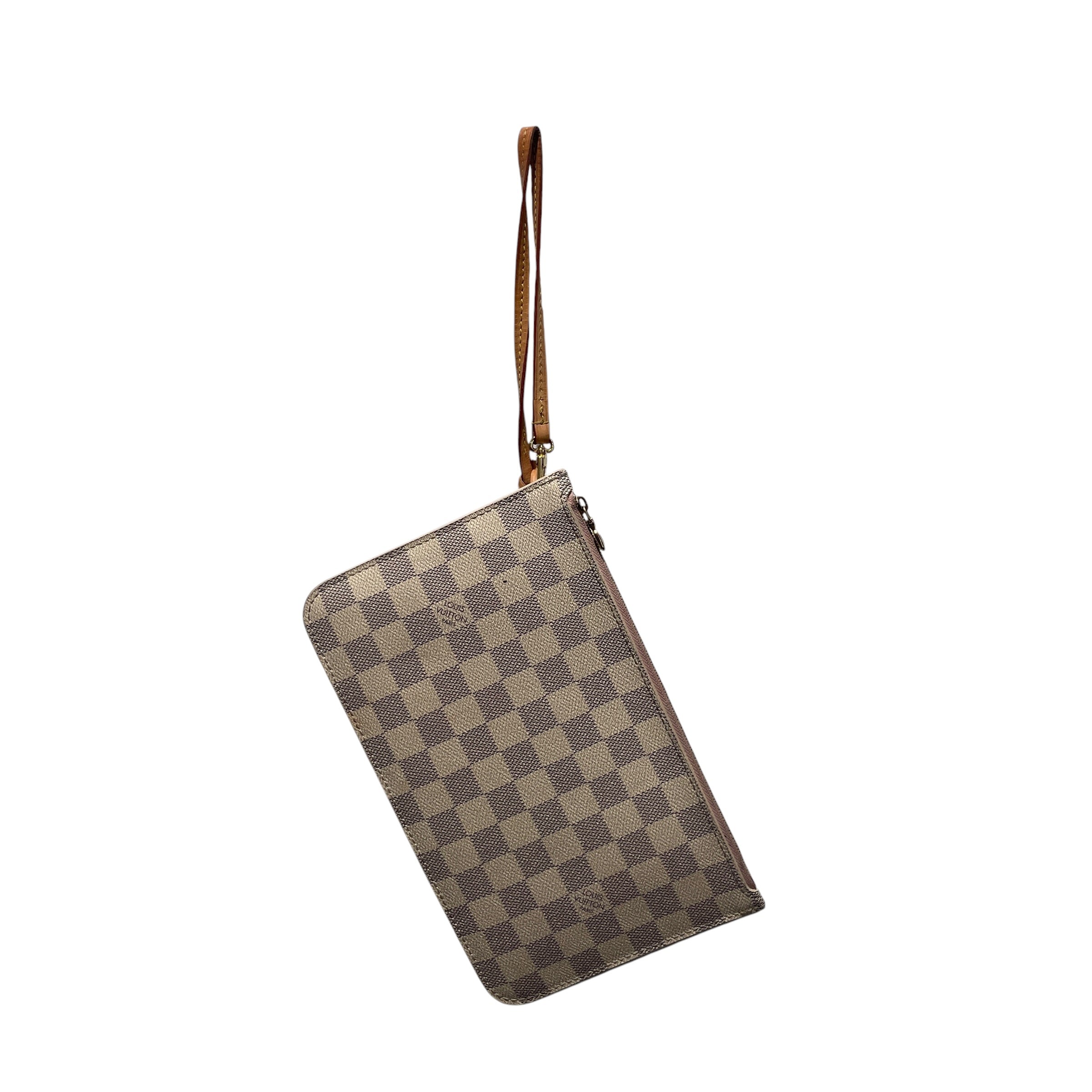 LOUIS VUITTON/Pouch/Monogram/Leather/CRM/DAMIER AZUR NEVERFULL POUCH view 2