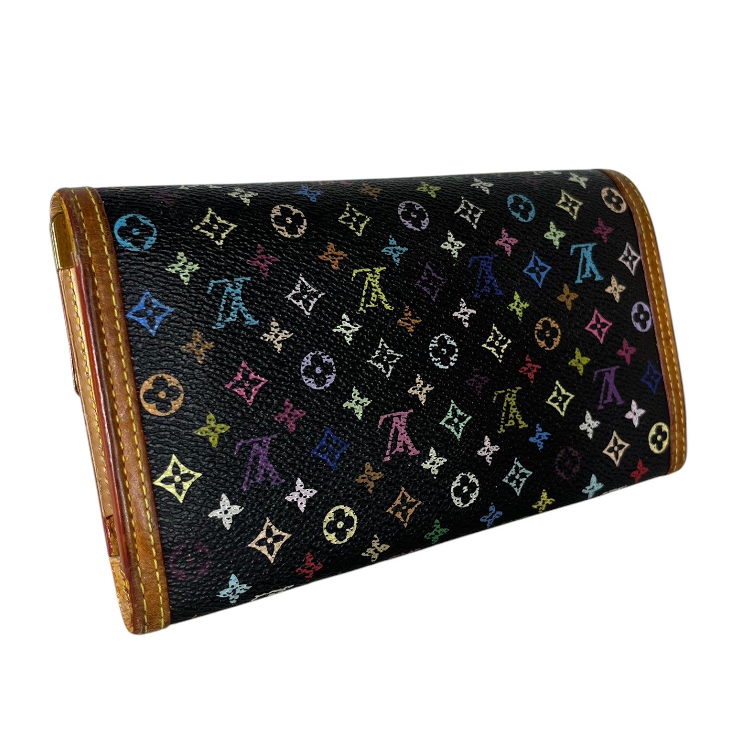 LOUIS VUITTON/Long Wallet/Monogram/Leather/BLK/murakami porte tresor view 2