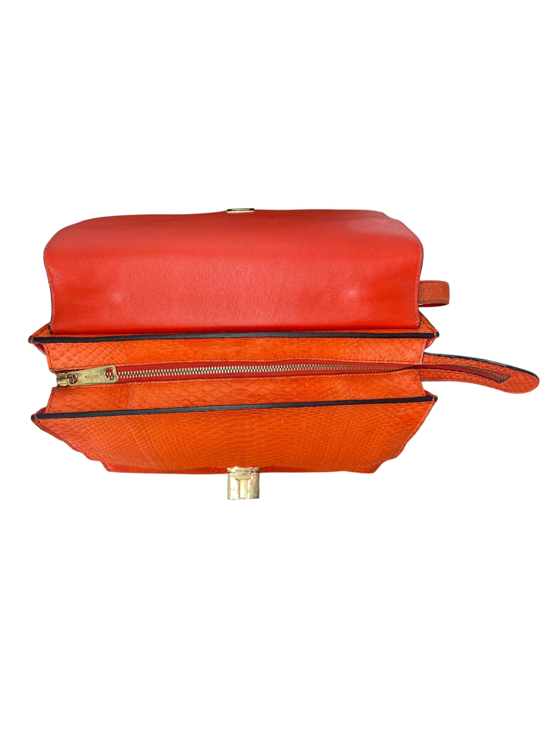 CELINE/Bag/Animal Pattern/Leather/ORN/BRIGHT ORANGE SNAKESKIN BAG view 8