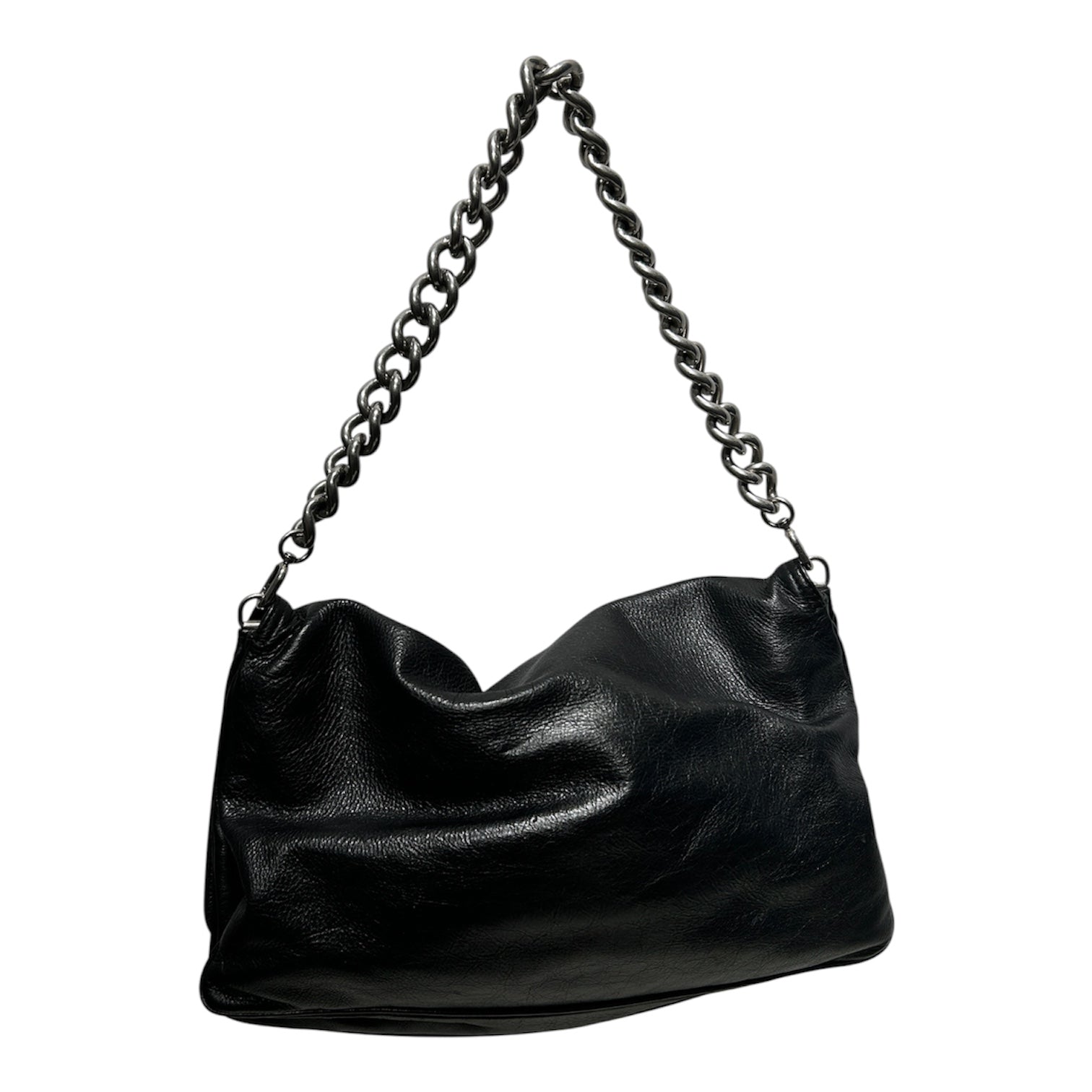 BALENCIAGA/Bag/Leather/BLK/CHAIN STRAP BB FLAP BAG view 2