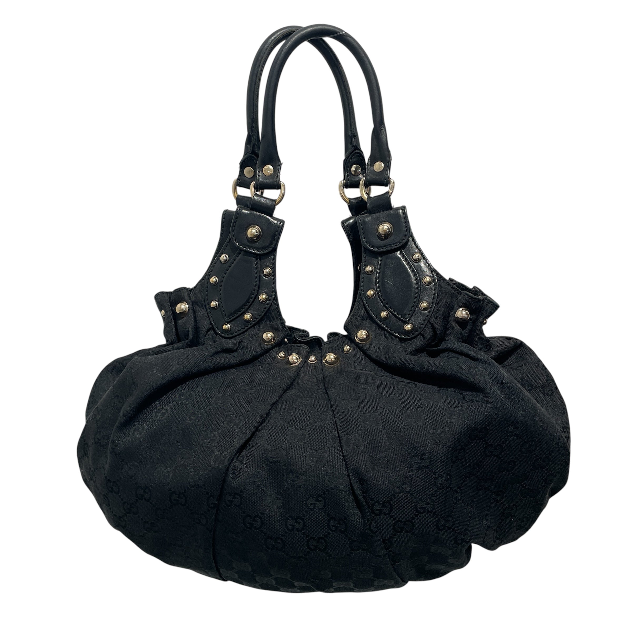 GUCCI/Hand Bag/Monogram/Cotton/BLK/Pelham Studded Hobo view 2