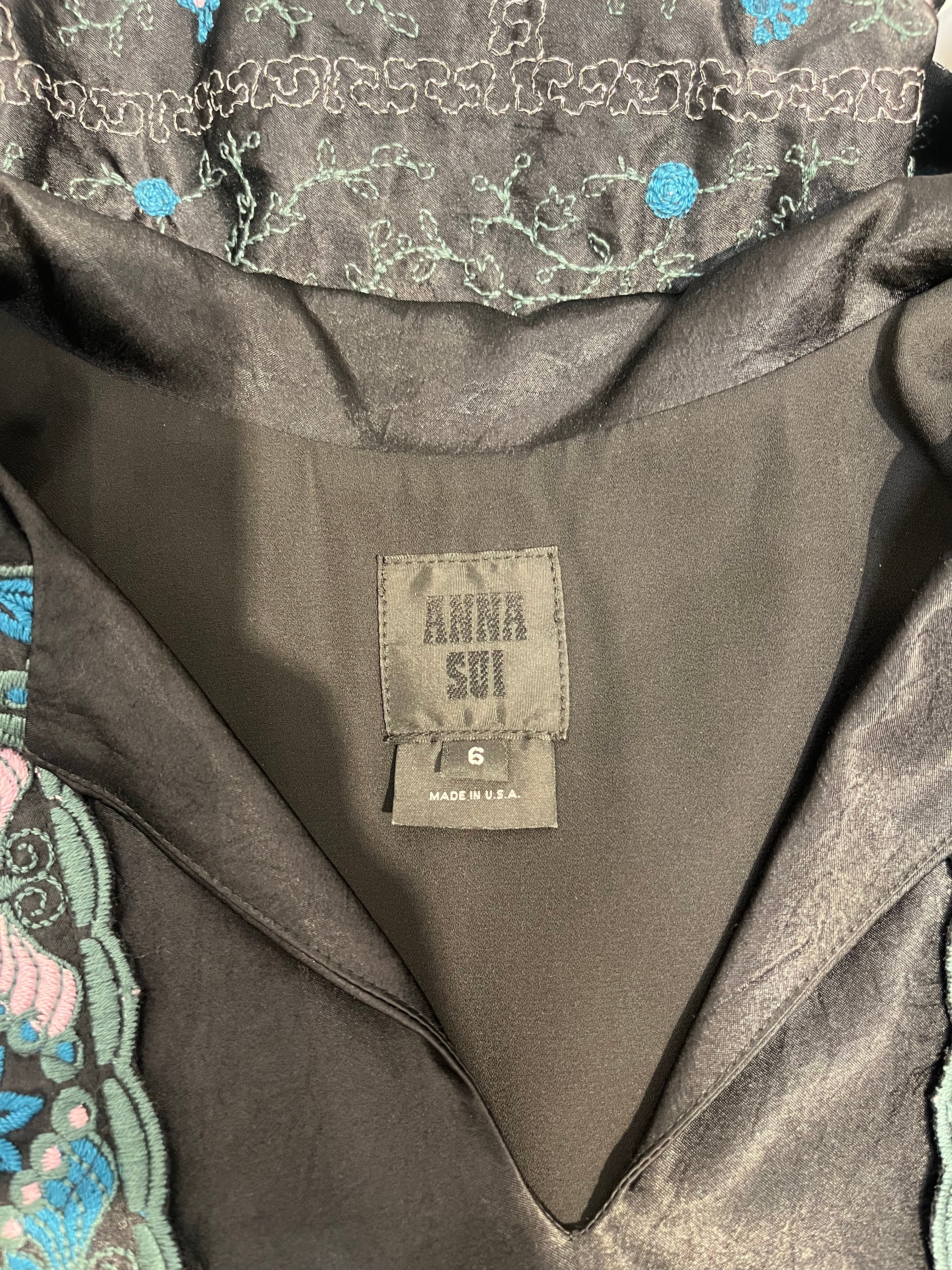 ANNA SUI/Dress/6/Cotton/BLK/floral dress sl view 3