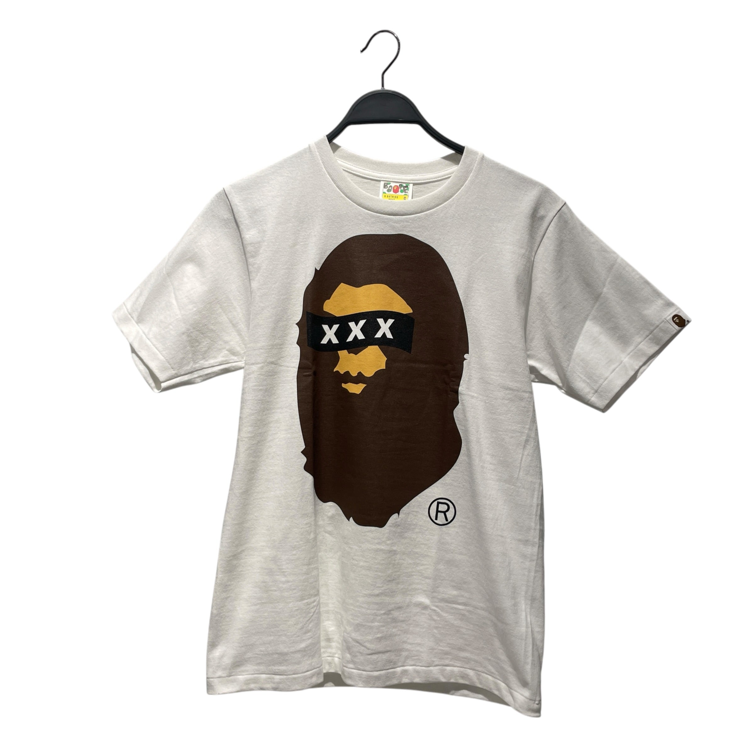A BATHING APE/GOD SELECTION XXX/T-Shirt/S/Cotton/WHT/Graphic/Collab Tee view 1