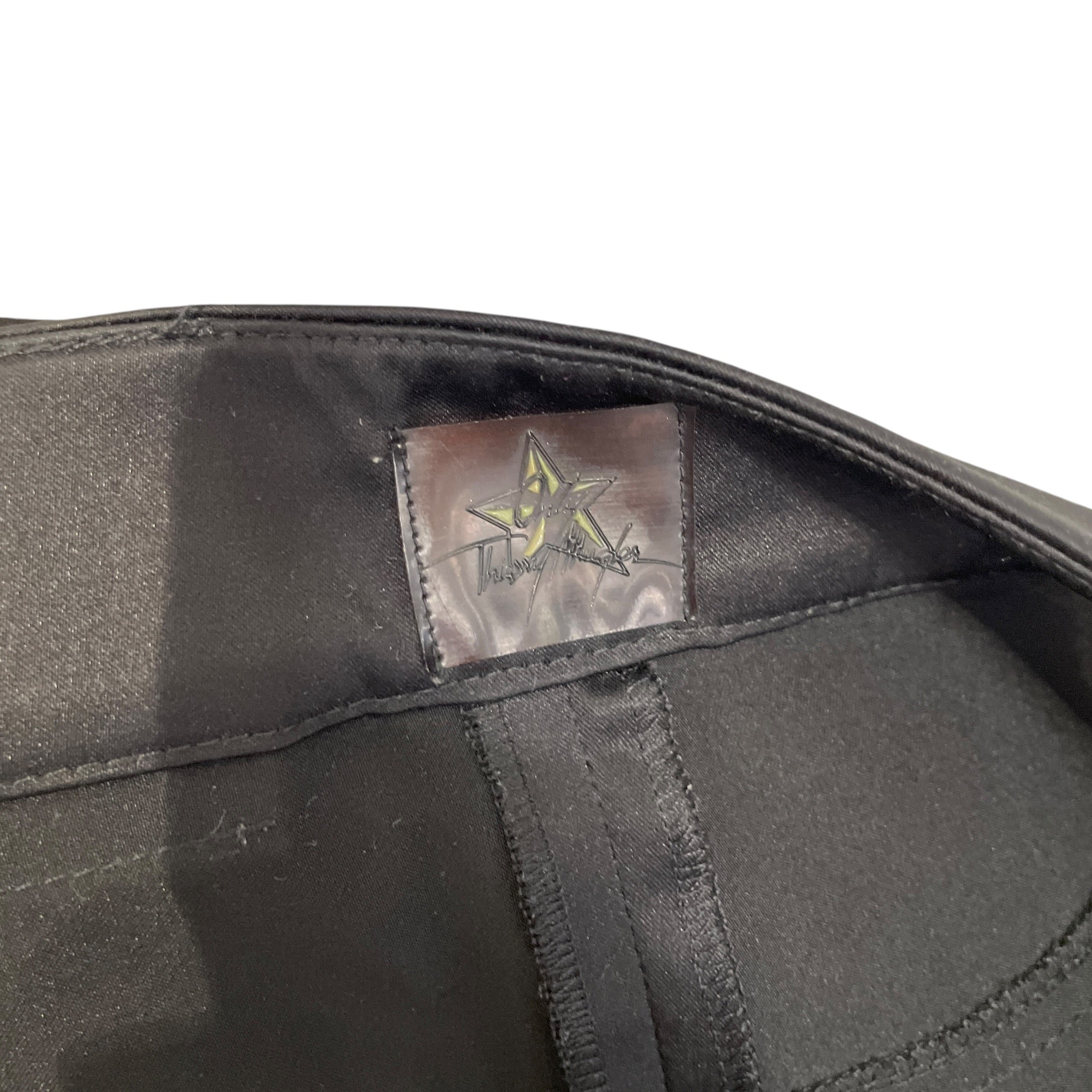 Thierry Mugler/Straight Pants/8/Polyester/BLK/ZIPPER SIDES W STAR BUTTON view 4